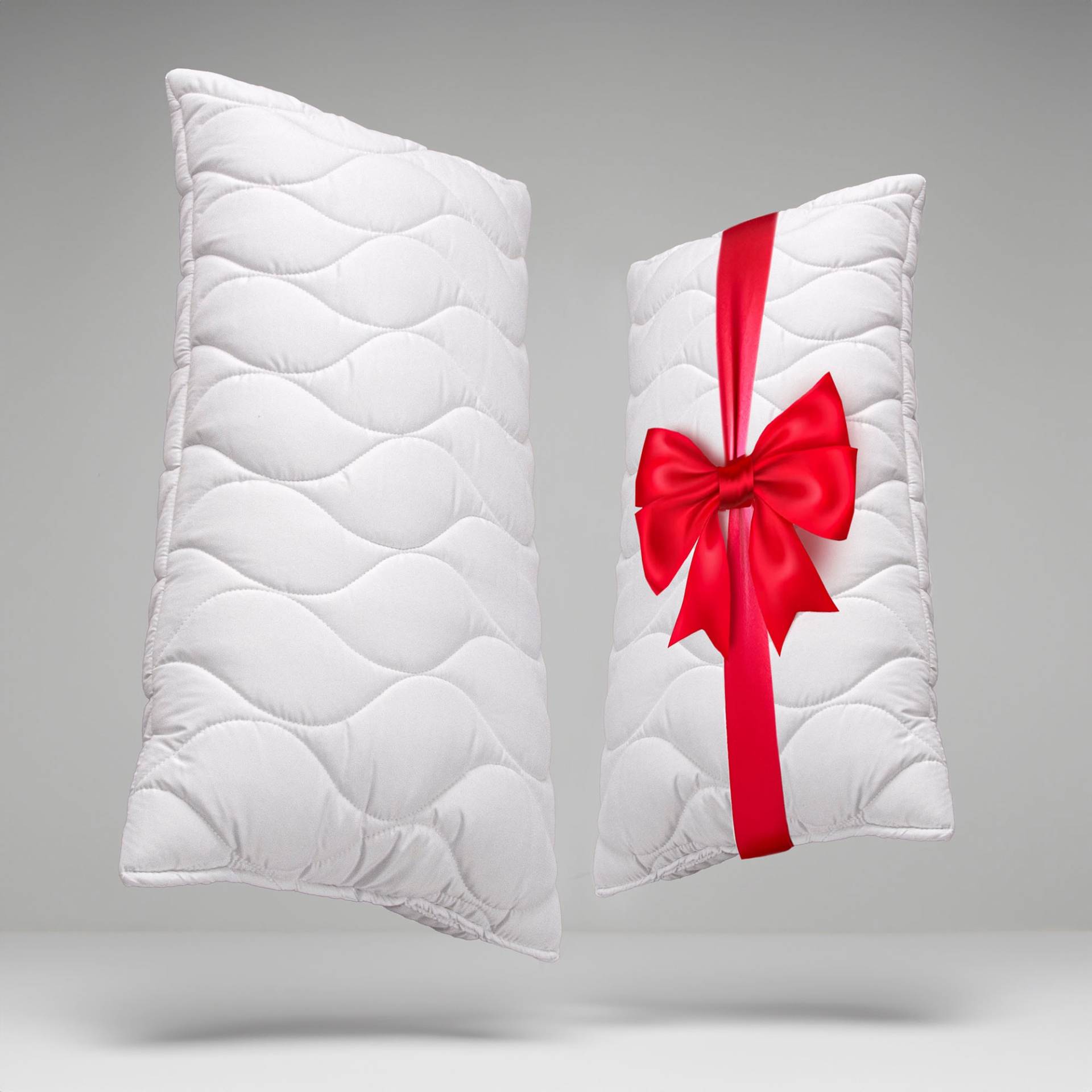 John Cotton Microfaserkissen »2für1, Kopfkissen, ein Kissen gratis, 40x80 cm, 80x80cm«, Füllung: 100% Polyester, Bezug: Microfaser, (Spar-Set, 1 St.), ergonomisch, strapazierfähig, hochwertig, Kissen im Spar-Set von John Cotton