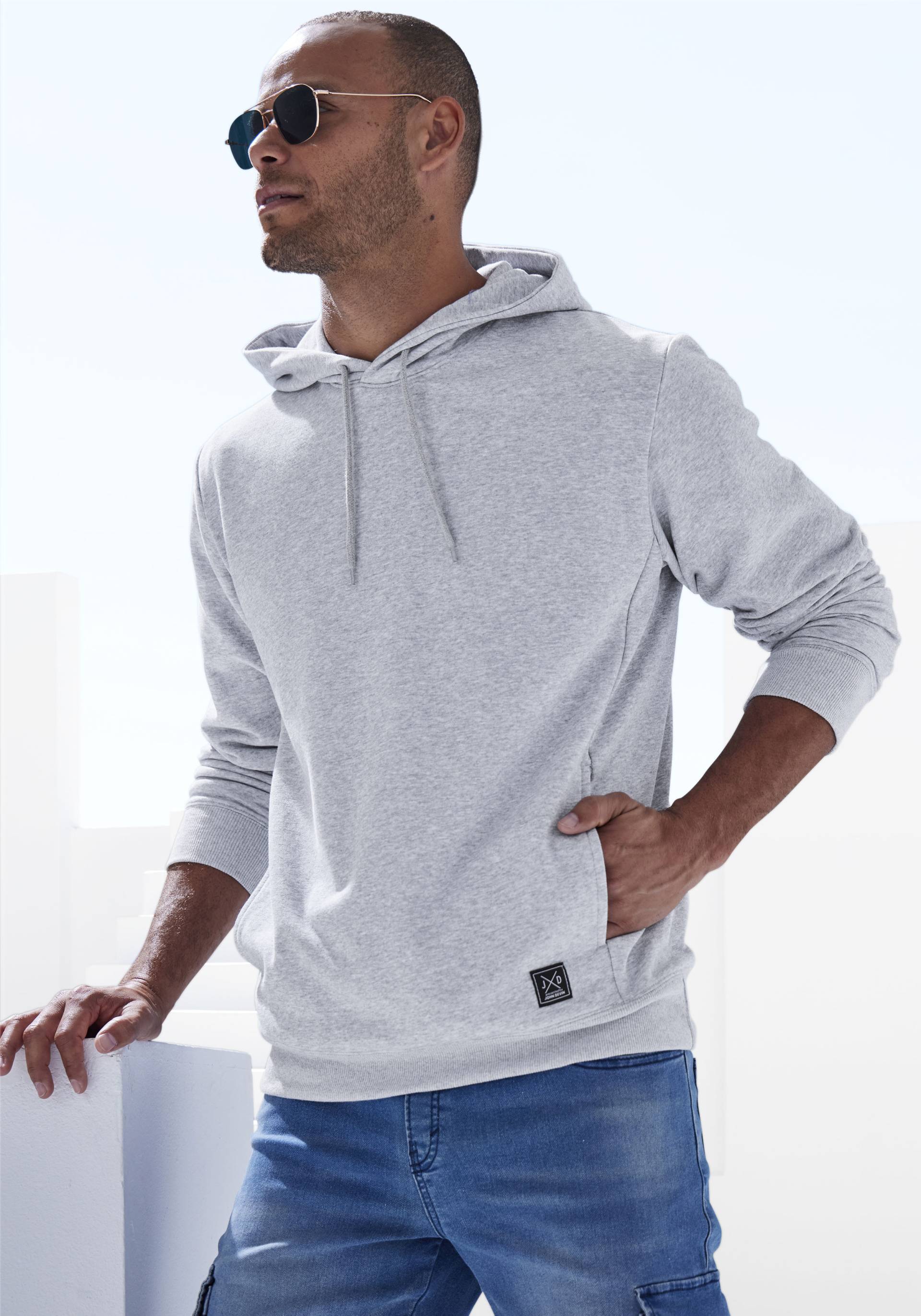 John Devin Hoodie, Langarm, Sweatshirt mit Rundhals und Kapuze, Baumwollmischung John Devin Hoodie, Langarm, Sweatshirt mit Rundhals und Kapuze, Baumwollmischung von John Devin