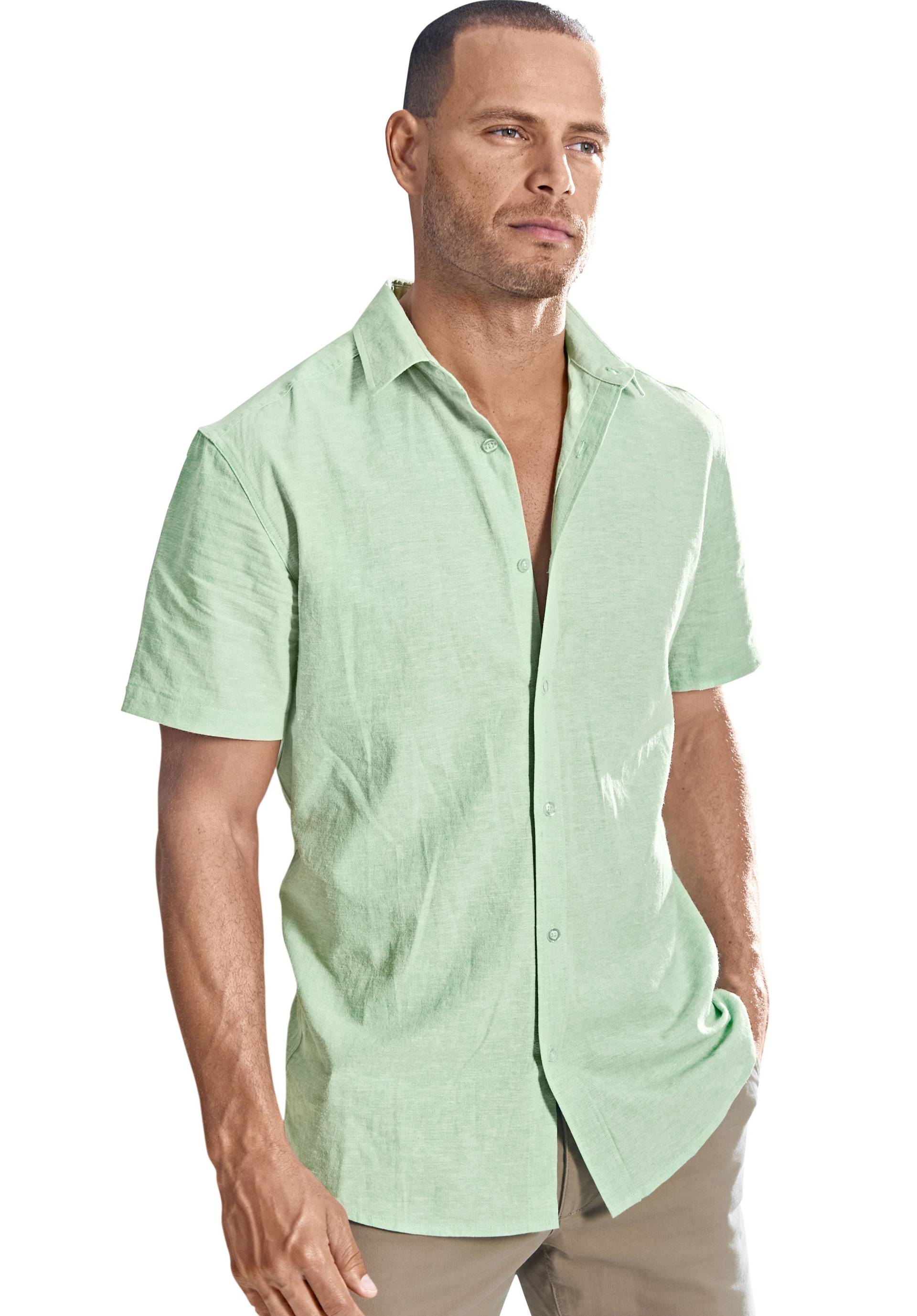 John Devin Kurzarmhemd »Regular Fit,«, Sommerhemd mit Kentkragen aus Baumwoll-Leinen Mischung von John Devin