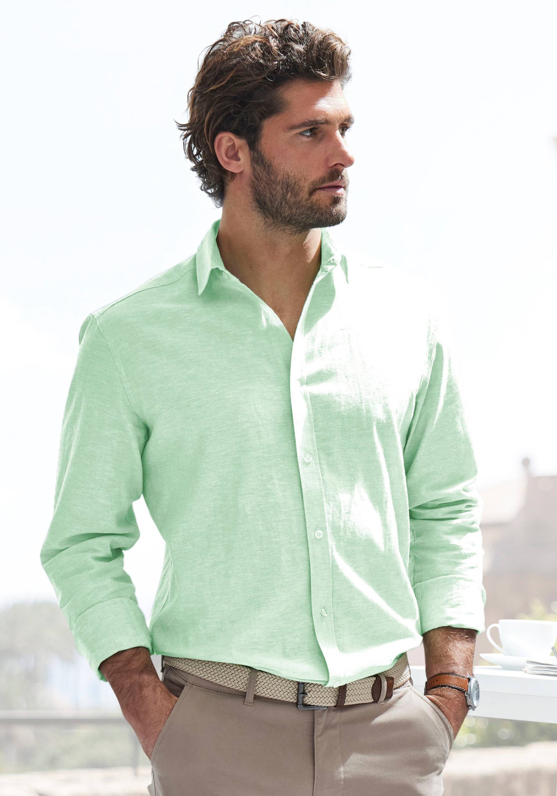 John Devin Langarmhemd »Regular Fit,«, Leinenhemd mit Kentkragen aus Baumwoll-Leinen Mischung John Devin Langarmhemd »Regular Fit,«, Leinenhemd mit Kentkragen aus Baumwoll-Leinen Mischung von John Devin