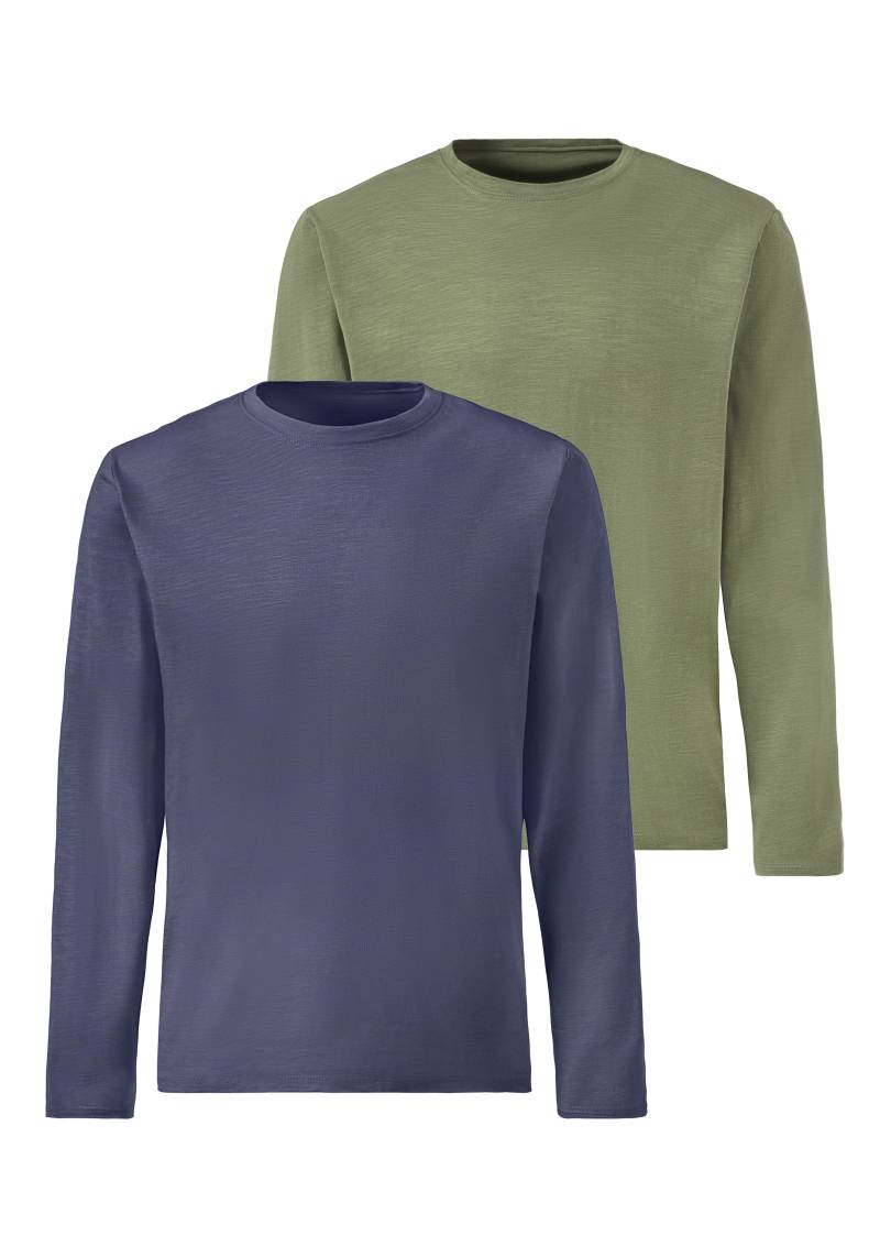 John Devin Langarmshirt, (2er-Pack), Longsleeve in hochwertiger slub-yarn Qualität von John Devin