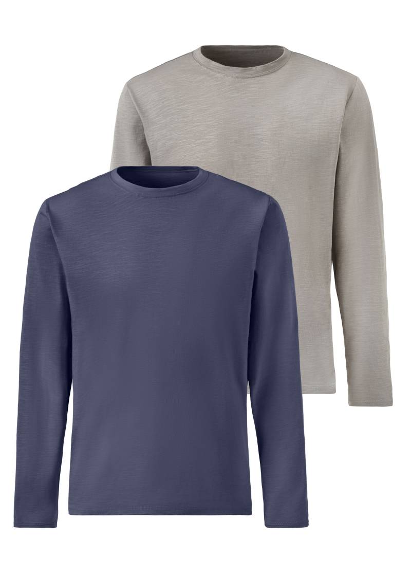 John Devin Langarmshirt, (2er-Pack), Longsleeve in hochwertiger slub-yarn Qualität von John Devin