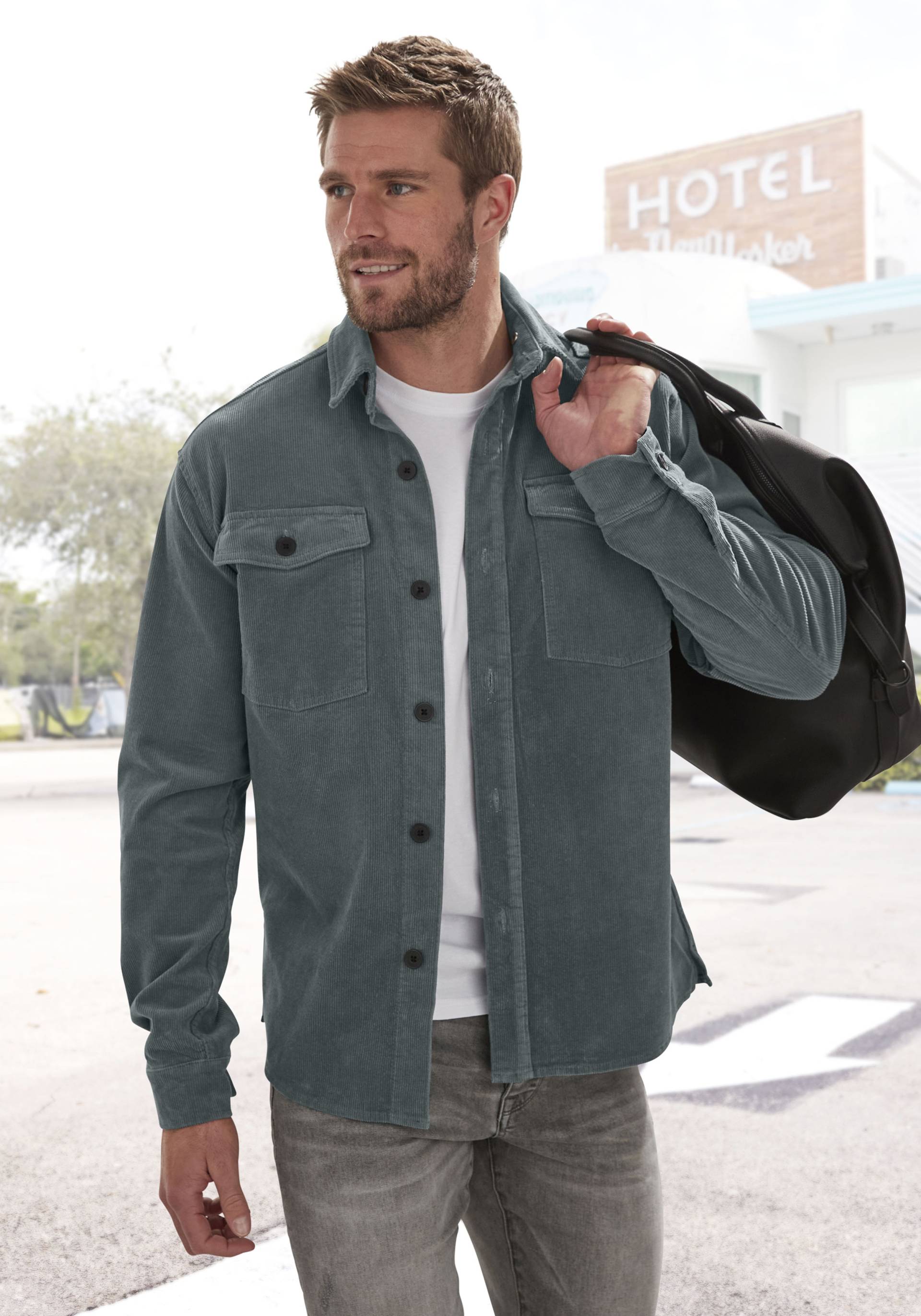 John Devin Hemdjacke »modernes Overshirt, Regularfit mit augesetzten Taschen« von John Devin