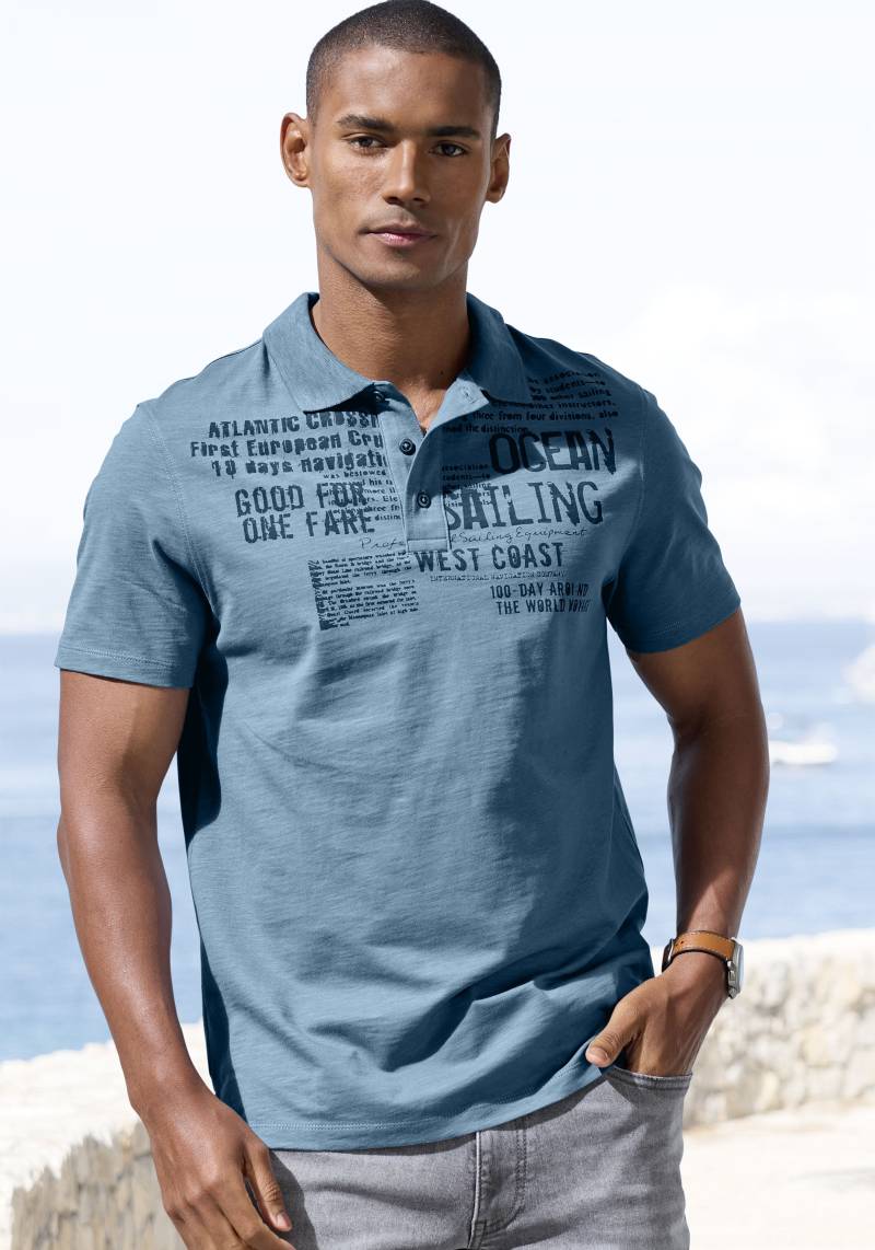 John Devin Poloshirt »mit Print«, Regular-Fit, aus Slub-Qualität, mit Print von John Devin