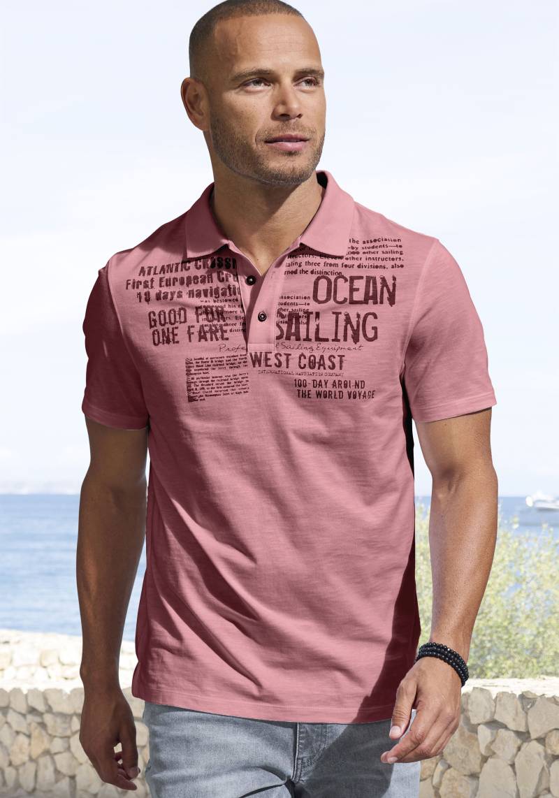 John Devin Poloshirt »mit Print«, Regular-Fit, aus Slub-Qualität, mit Print von John Devin