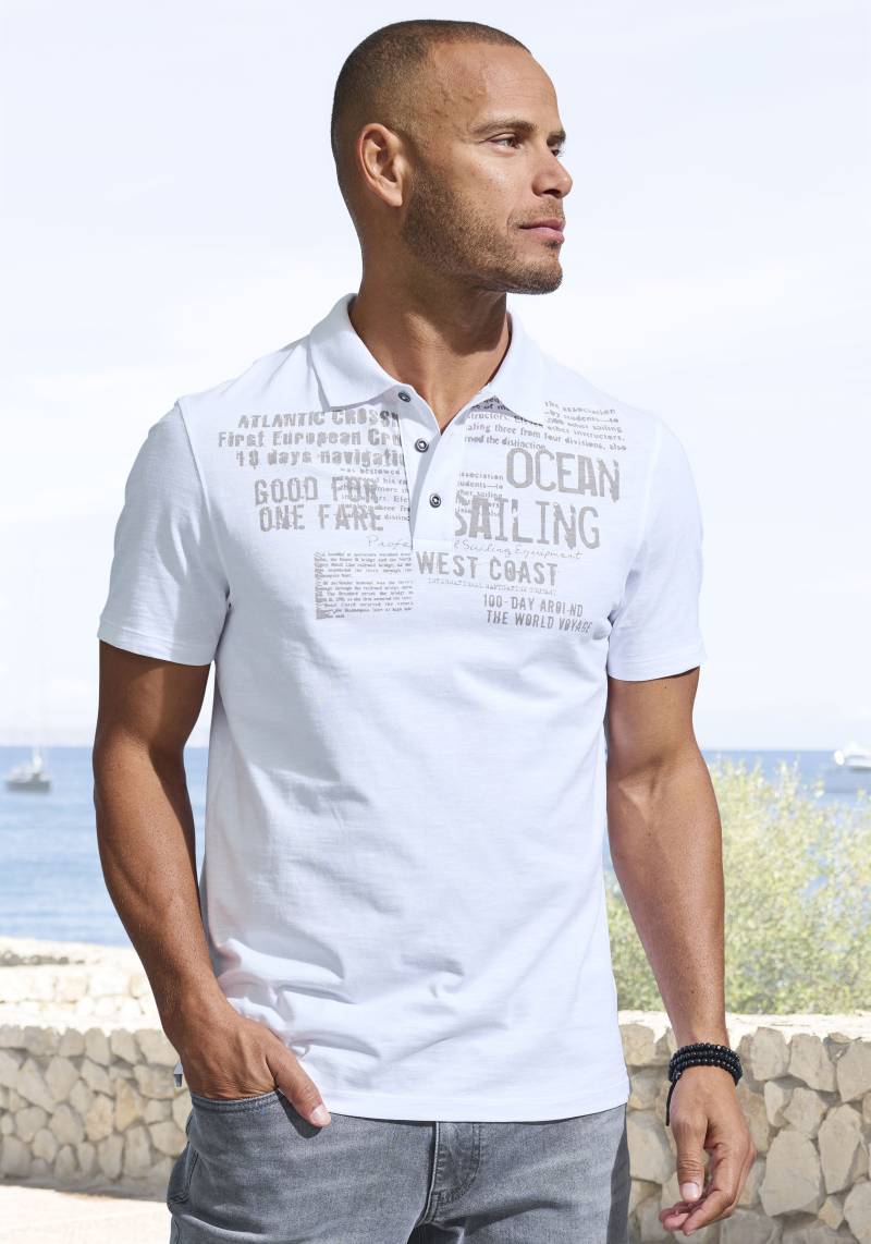 John Devin Poloshirt »mit Print«, Regular-Fit, aus Slub-Qualität, mit Print von John Devin