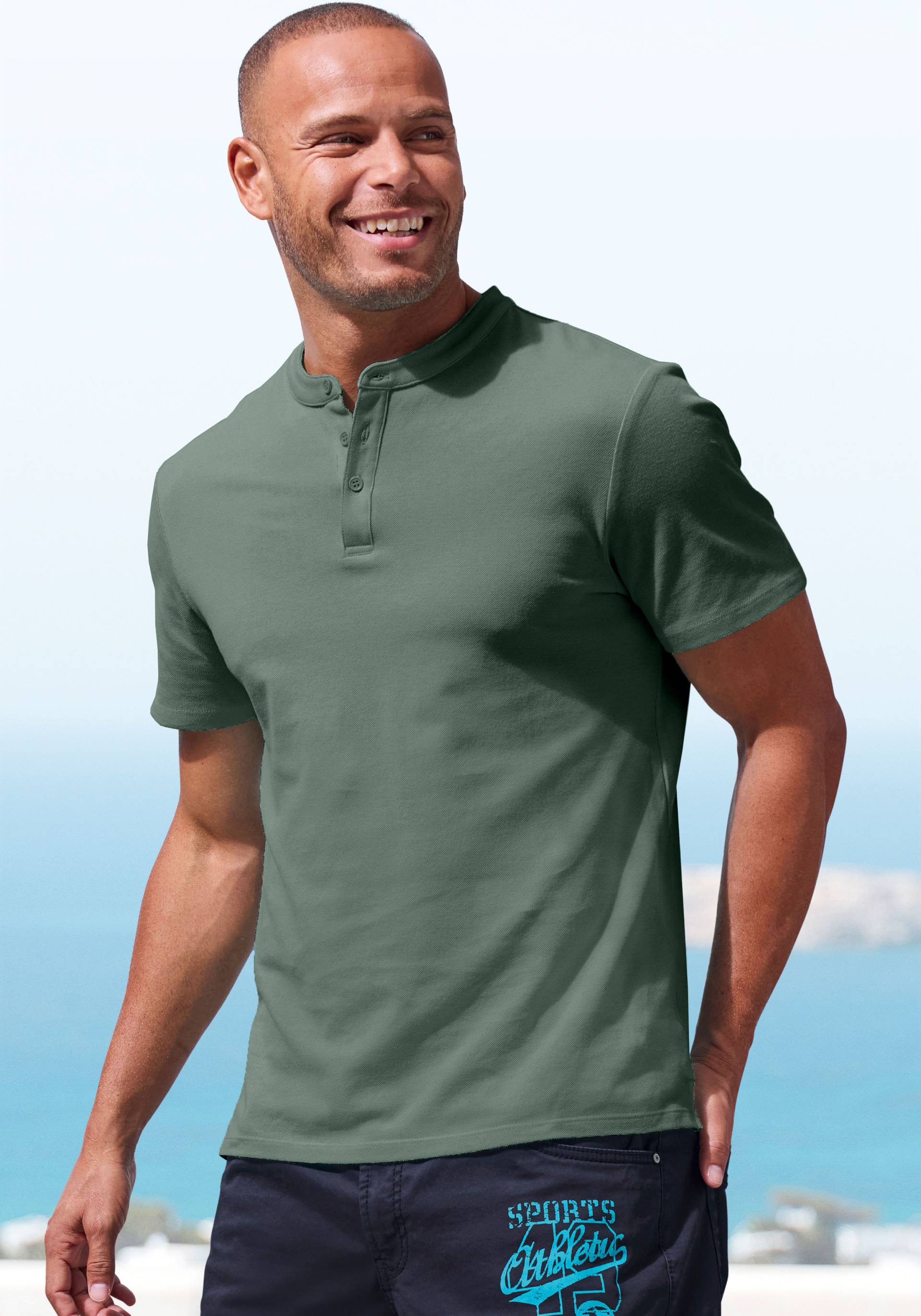 John Devin Poloshirt »mit Stehkragen,«, Regular-Fit, aus Baumwoll-Piqué John Devin Poloshirt »mit Stehkragen,«, Regular-Fit, aus Baumwoll-Piqué von John Devin
