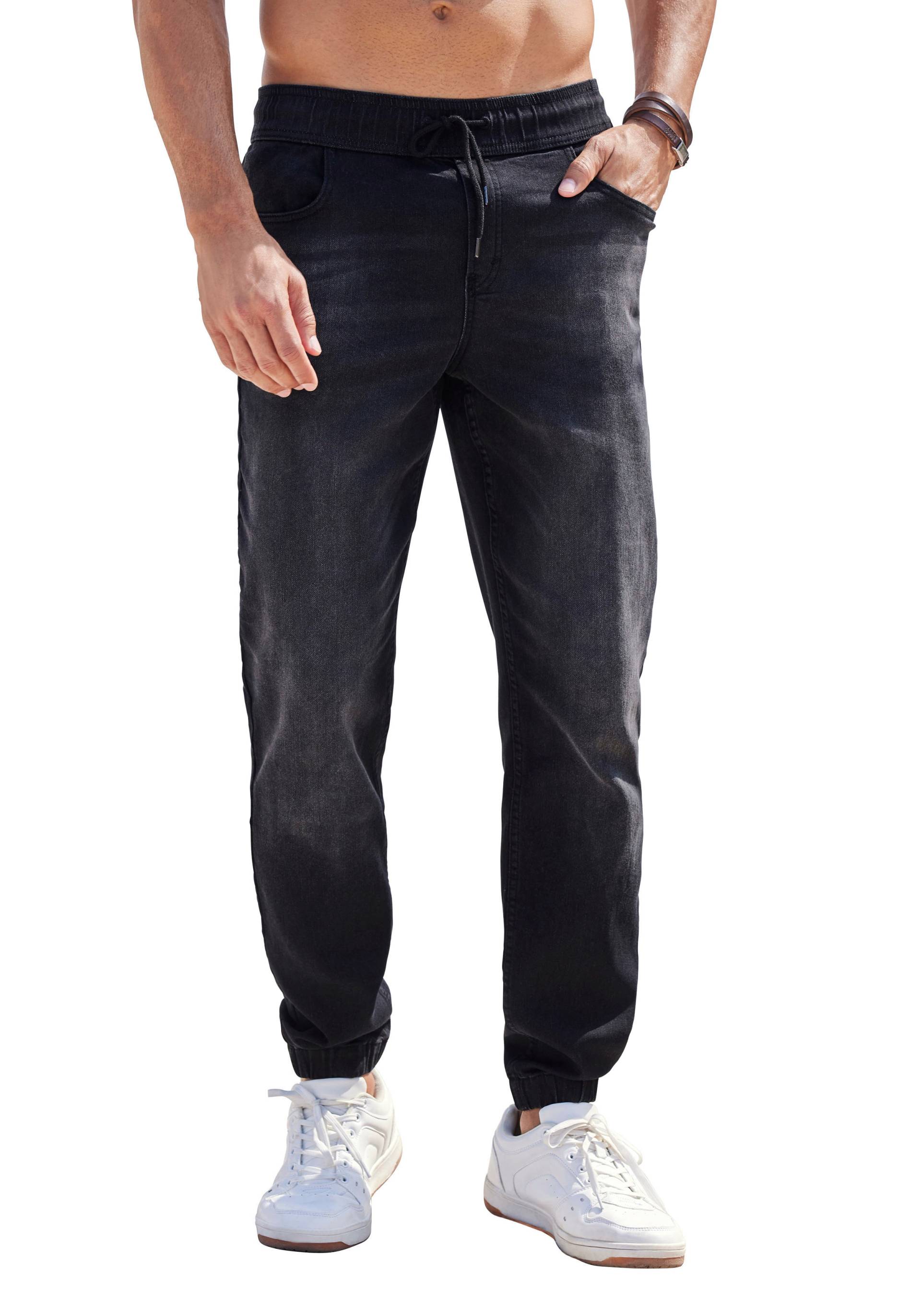 John Devin Schlupfjeans, Denim Jogg Pants, Jeanshose mit Stretch, Baumwollmischung von John Devin