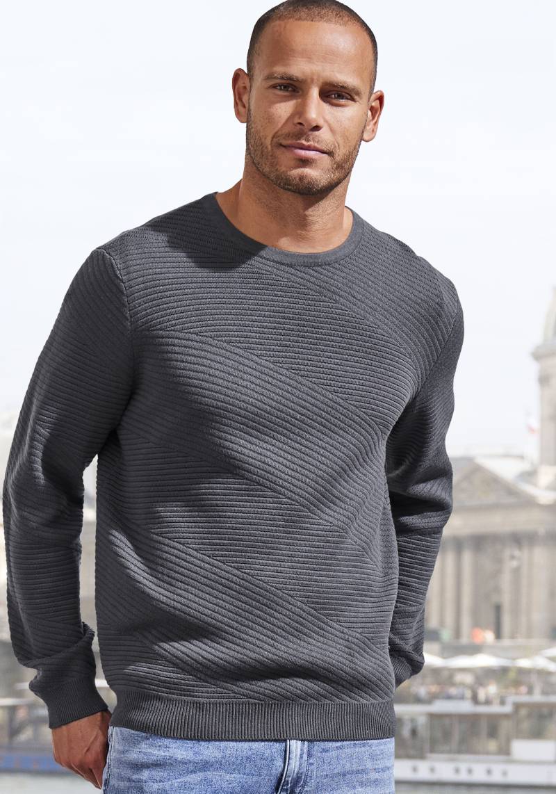 John Devin Strickpullover, Pullover aus weichem Strukturstrick von John Devin