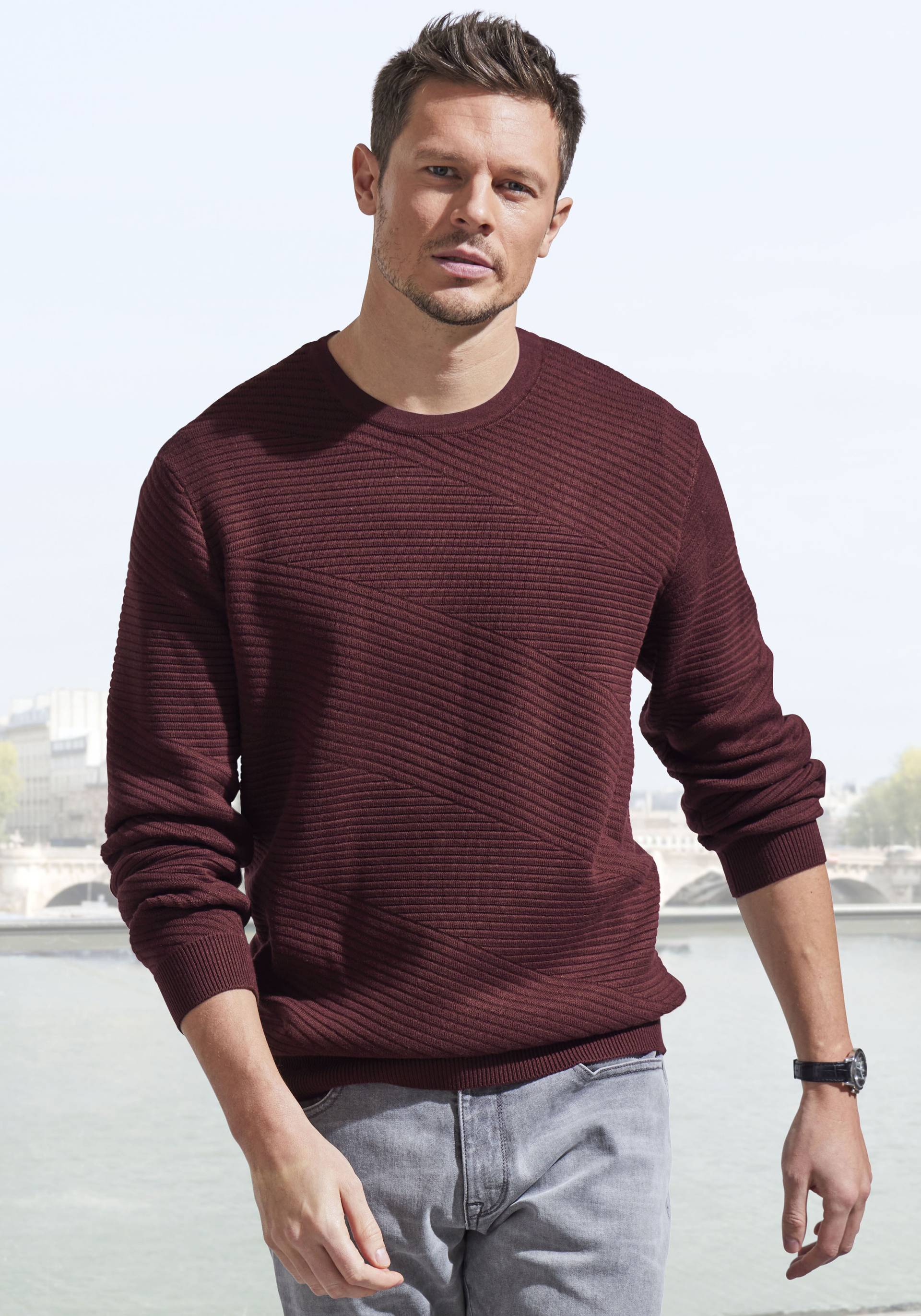 John Devin Strickpullover, Pullover aus weichem Strukturstrick John Devin Strickpullover, Pullover aus weichem Strukturstrick von John Devin