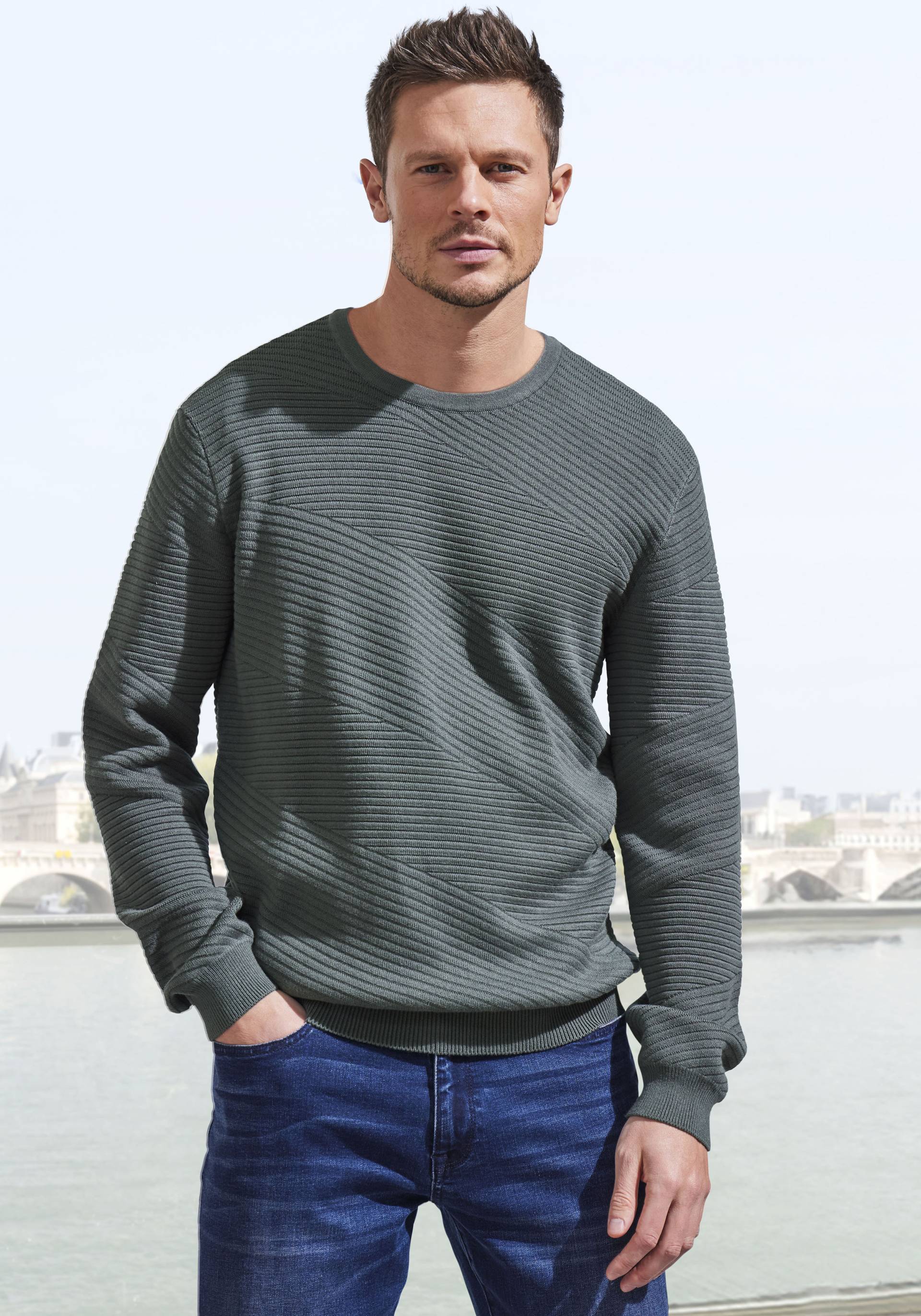 John Devin Strickpullover, Pullover aus weichem Strukturstrick von John Devin