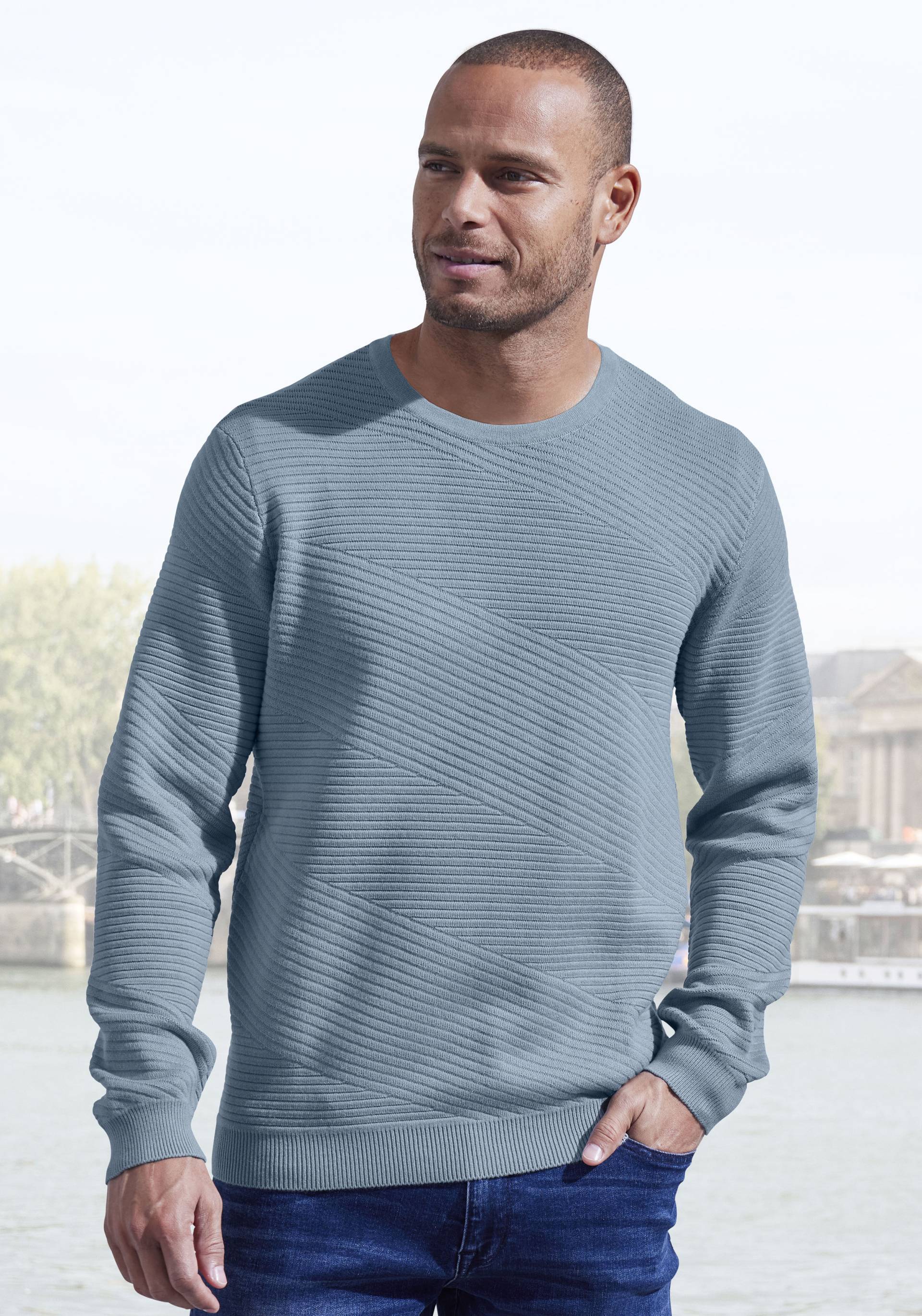 John Devin Strickpullover, Pullover aus weichem Strukturstrick von John Devin