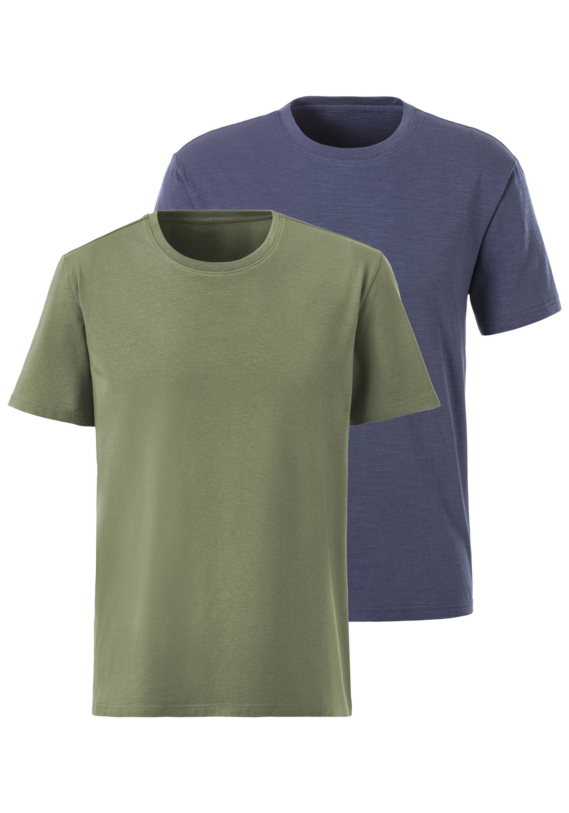 John Devin T-Shirt, (Packung, 2 tlg., 2er-Pack), aus strukturierter Baumwoll-Qualität - im 2er-Sparpack von John Devin