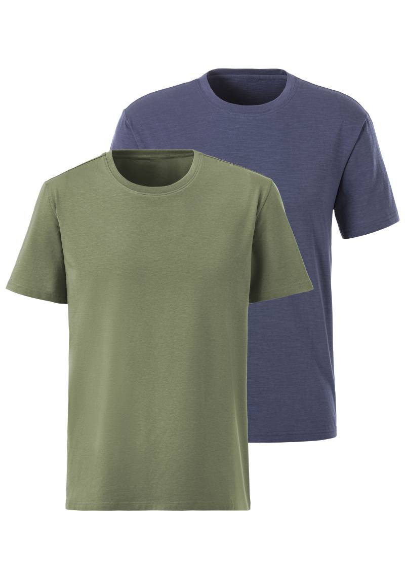 John Devin T-Shirt, (Packung, 2 tlg., 2er-Pack), aus strukturierter Baumwoll-Qualität - im 2er-Sparpack von John Devin