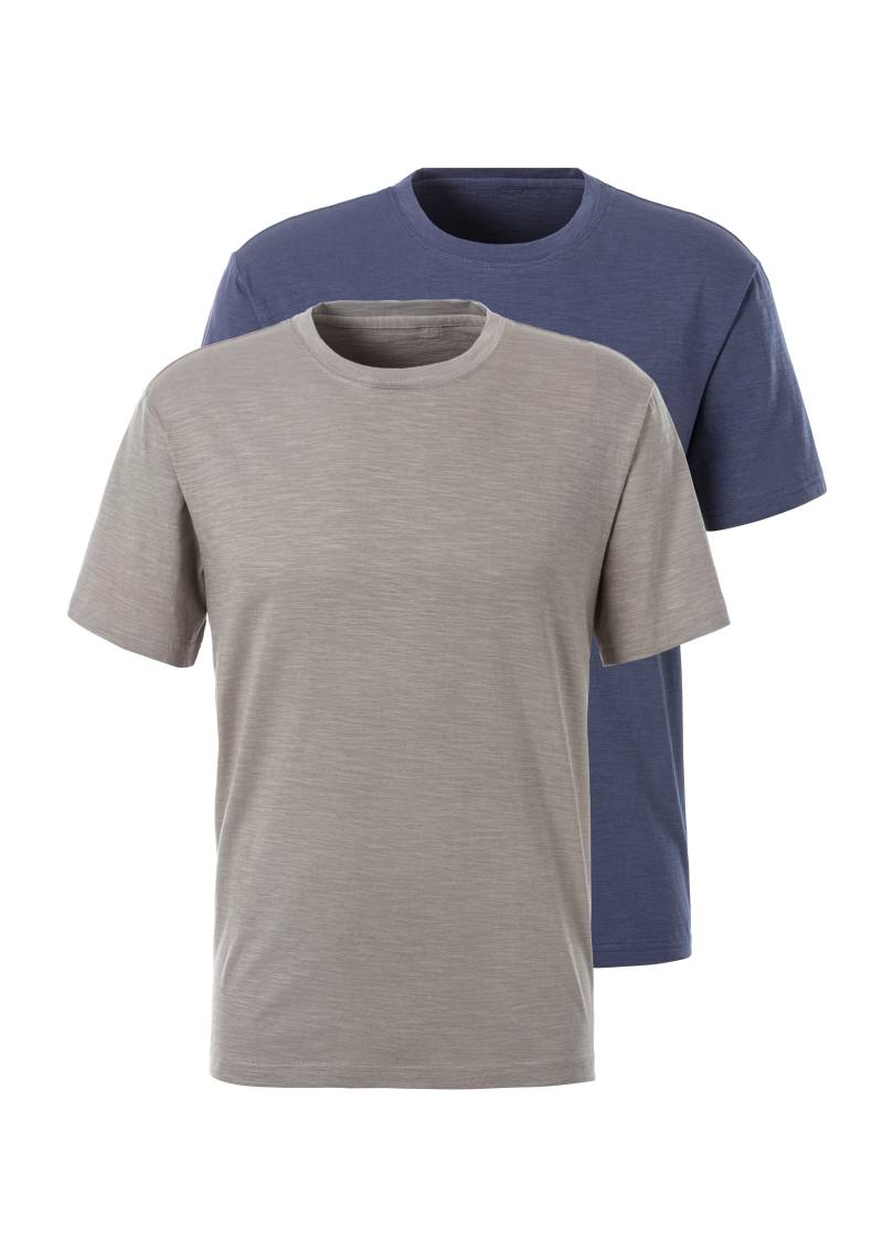 John Devin T-Shirt, (Packung, 2 tlg., 2er-Pack), aus strukturierter Baumwoll-Qualität - im 2er-Sparpack von John Devin