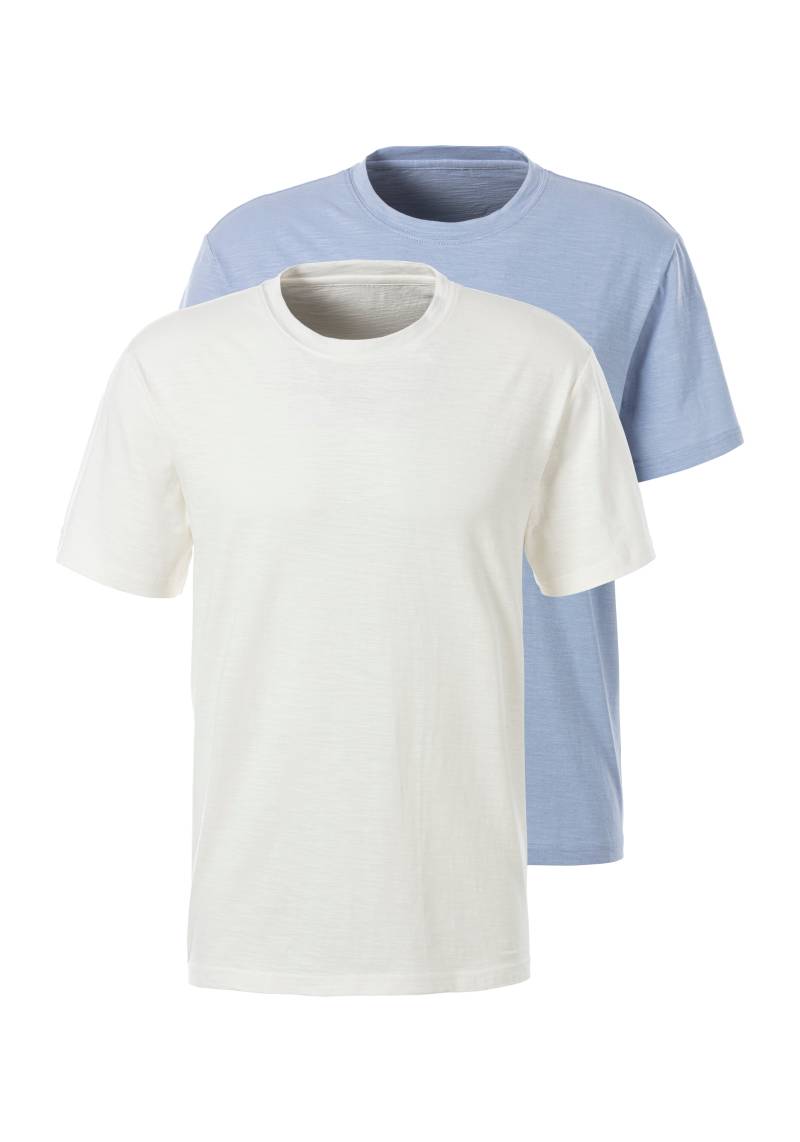 John Devin T-Shirt, (Packung, 2 tlg., 2er-Pack), aus strukturierter Baumwoll-Qualität - im 2er-Sparpack von John Devin