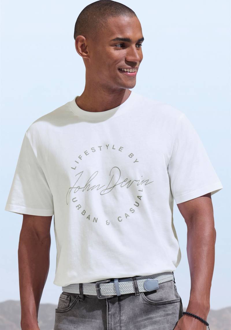 John Devin T-Shirt, Rundhalsshirt mit Print aus reiner Baumwolle von John Devin