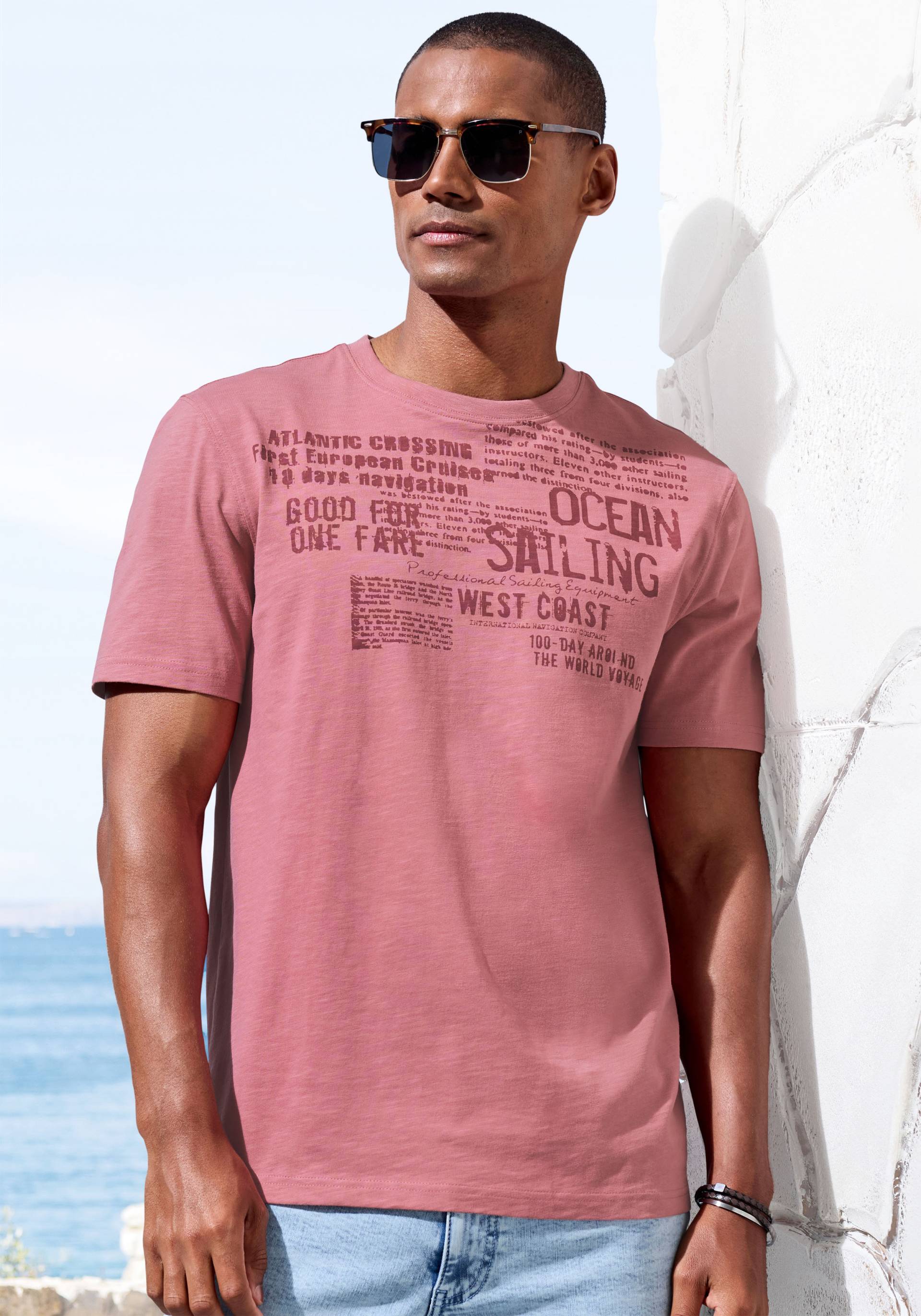 John Devin T-Shirt »mit Print«, Regular-Fit, aus Slub-Qualität, mit Print John Devin T-Shirt »mit Print«, Regular-Fit, aus Slub-Qualität, mit Print von John Devin