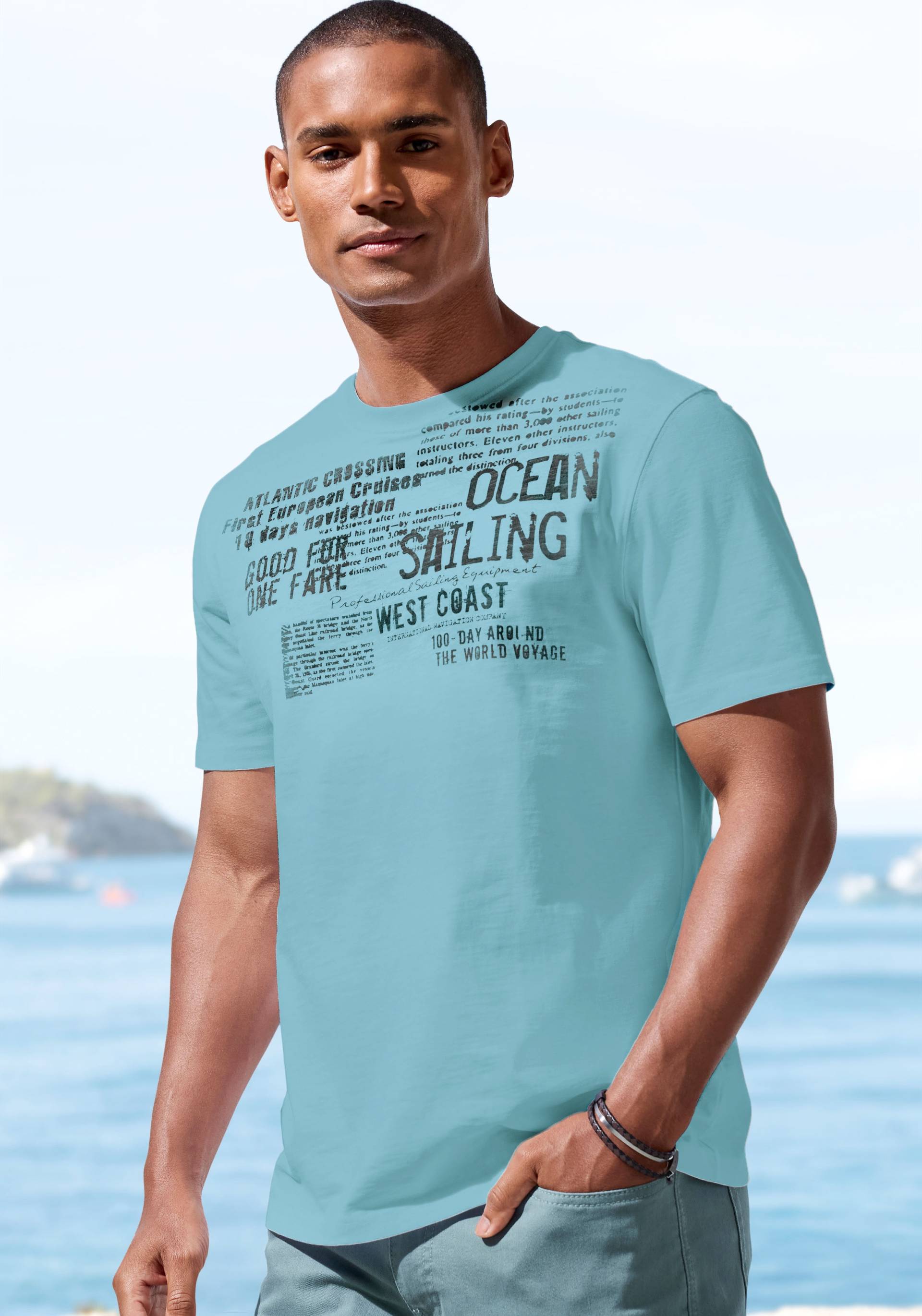 John Devin T-Shirt »mit Print«, Regular-Fit, aus Slub-Qualität, mit Print John Devin T-Shirt »mit Print«, Regular-Fit, aus Slub-Qualität, mit Print von John Devin