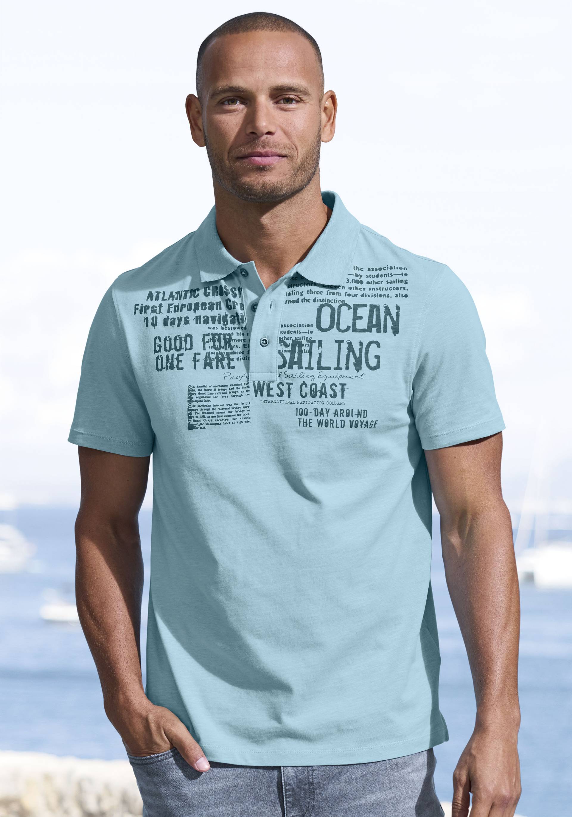 John Devin T-Shirt »mit Print«, Regular-Fit, aus Slub-Qualität, mit Print John Devin T-Shirt »mit Print«, Regular-Fit, aus Slub-Qualität, mit Print von John Devin