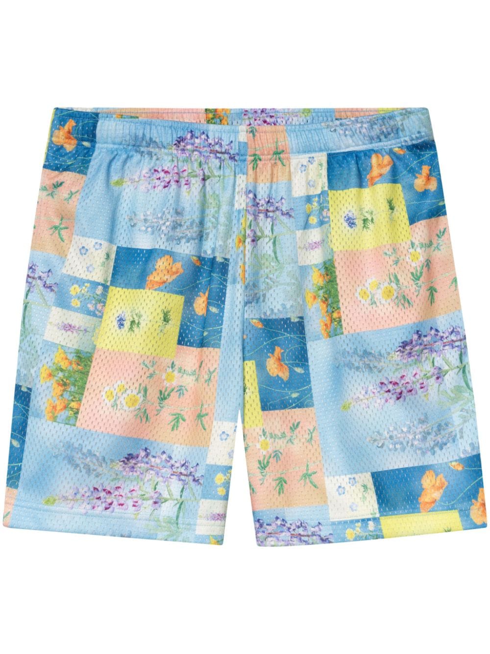 John Elliott Super Bloom Grid-print shorts - Blue von John Elliott