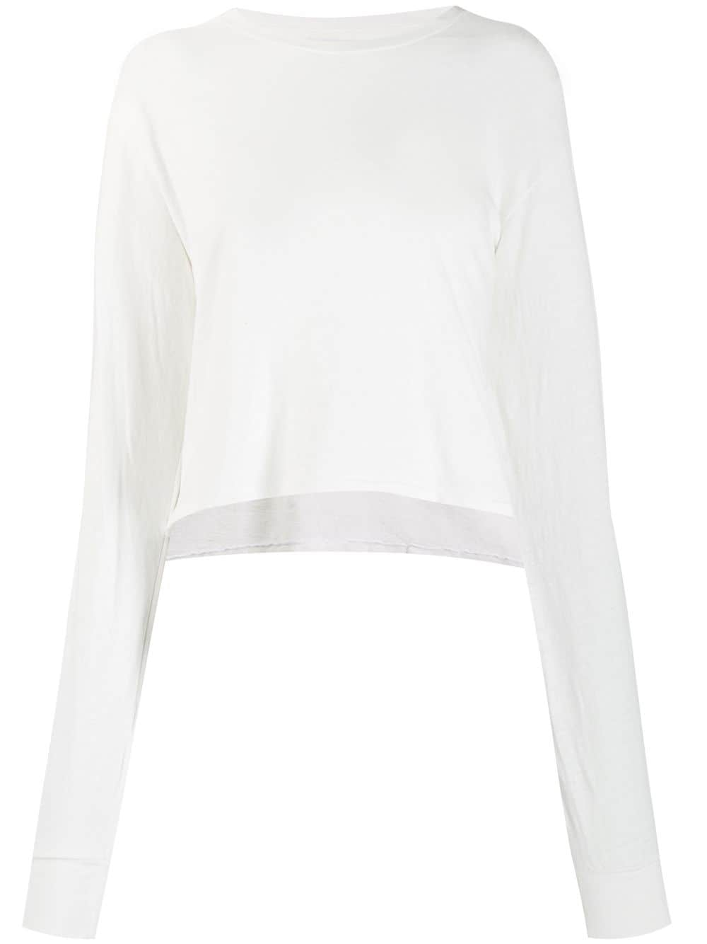 John Elliott jersey long-sleeved cropped T-shirt - White von John Elliott