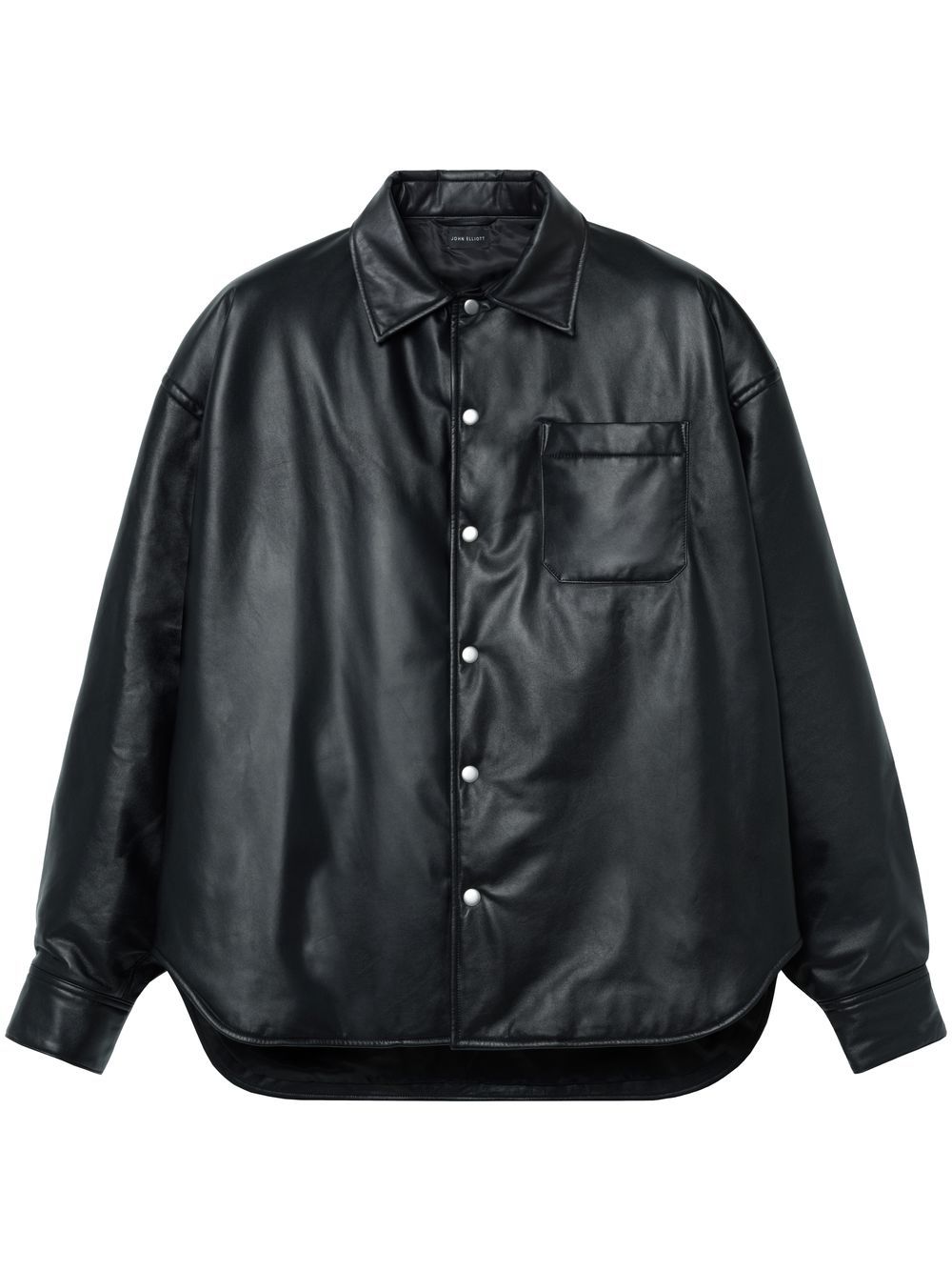 John Elliott leather Scout Overshirt - Black von John Elliott