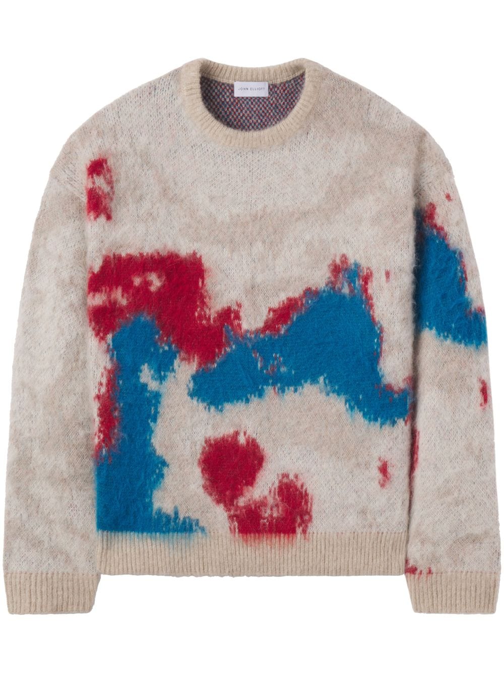 John Elliott mohair jacquard knitted sweater - Neutrals von John Elliott
