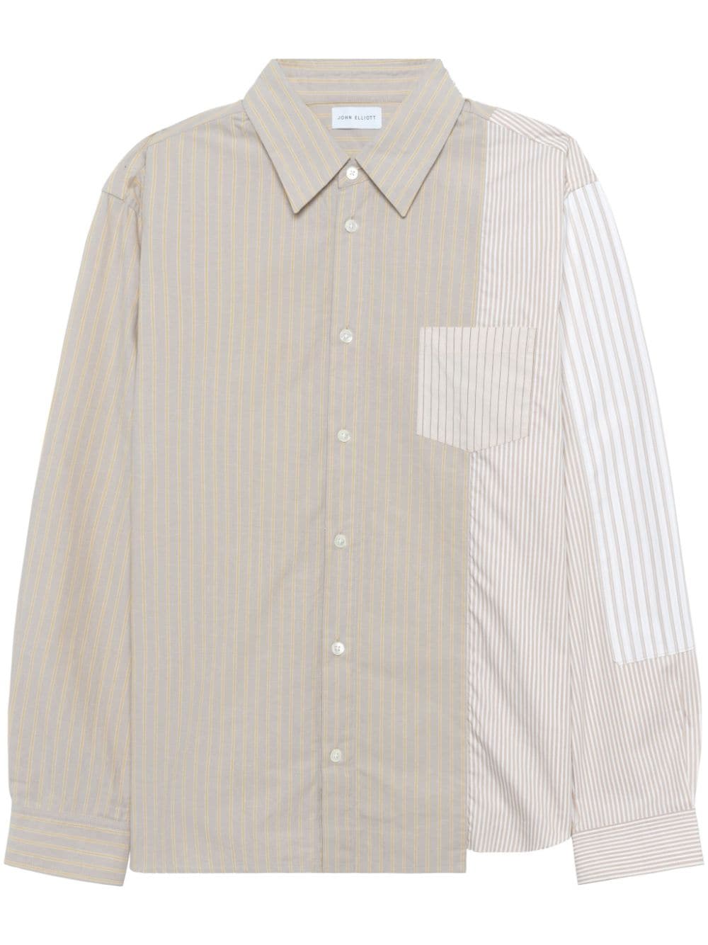 John Elliott multi-stripe panelled shirt - Neutrals von John Elliott