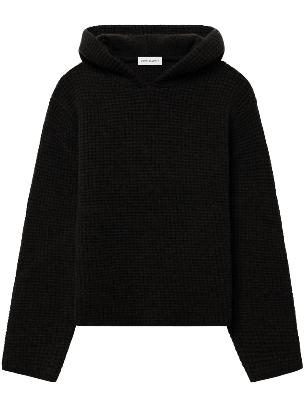 John Elliott waffle-knit cotton hoodie - Black von John Elliott