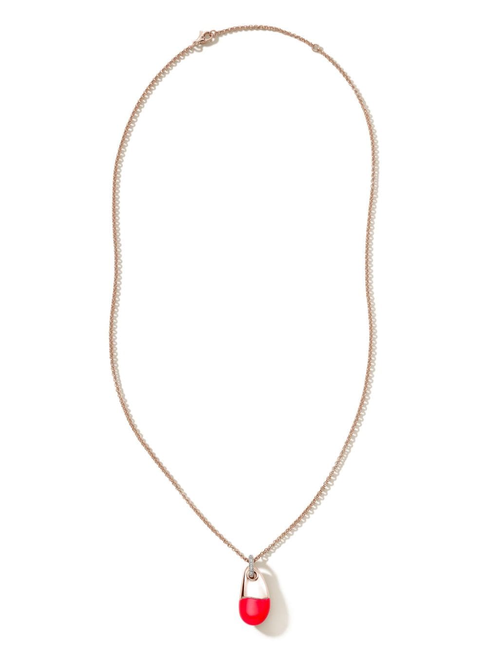 John Hardy 14kt rose gold pebble pendant necklace von John Hardy