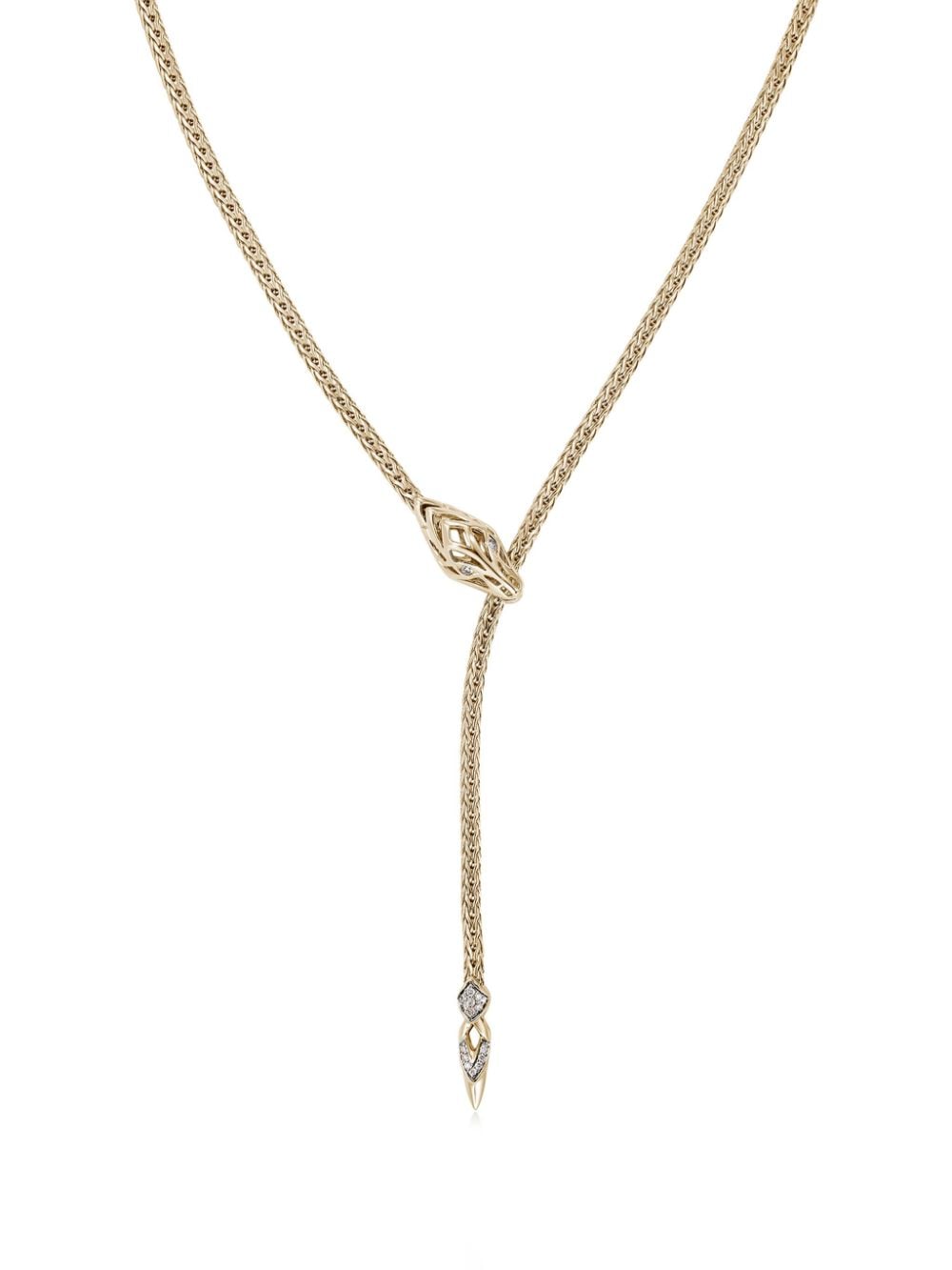 John Hardy 14kt yellow gold Naga Lariat white diamonds necklace von John Hardy