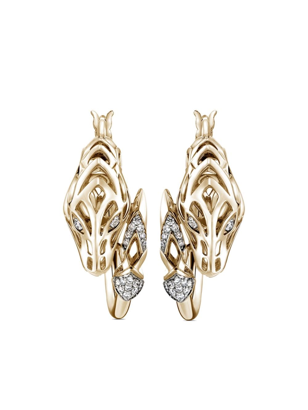 John Hardy 14kt yellow gold Naga hoop earrings von John Hardy