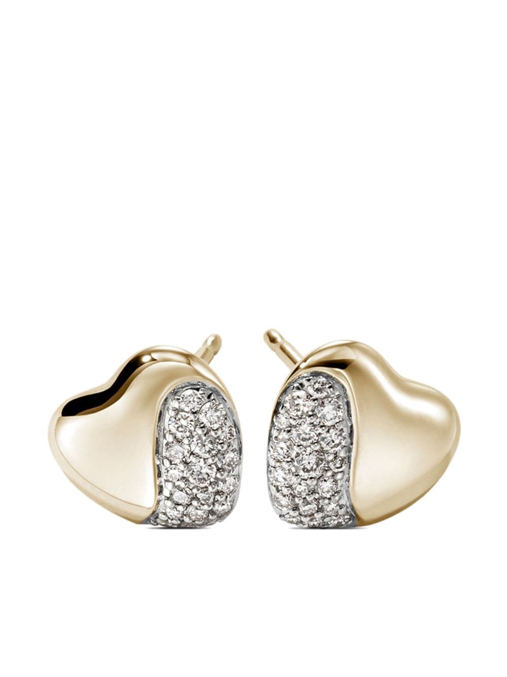 John Hardy 14kt yellow gold Pebble Heart earrings von John Hardy