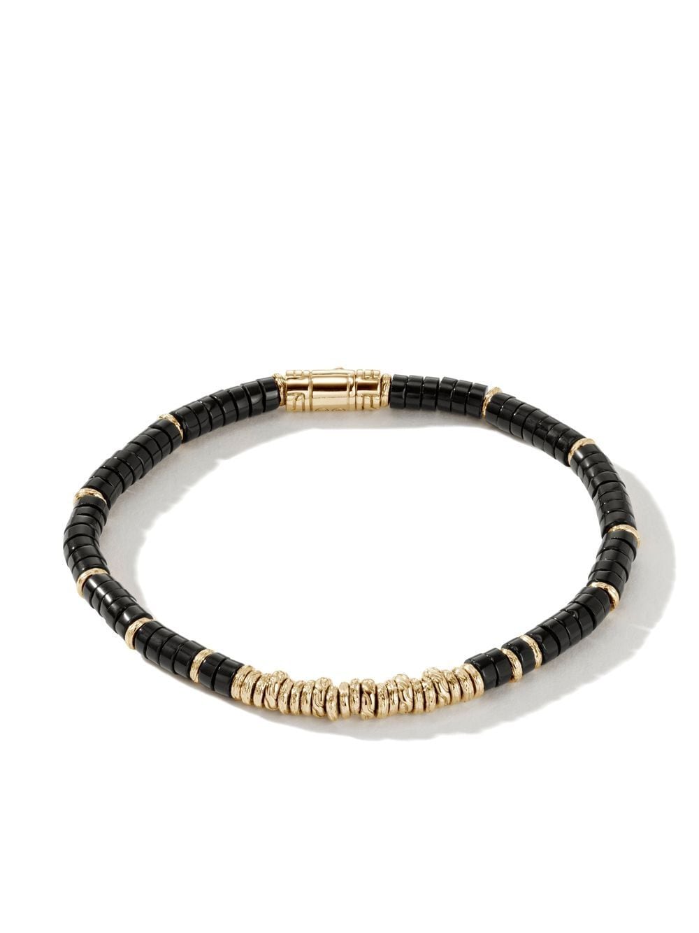 John Hardy 14kt yellow gold onyx beaded bracelet - Black von John Hardy