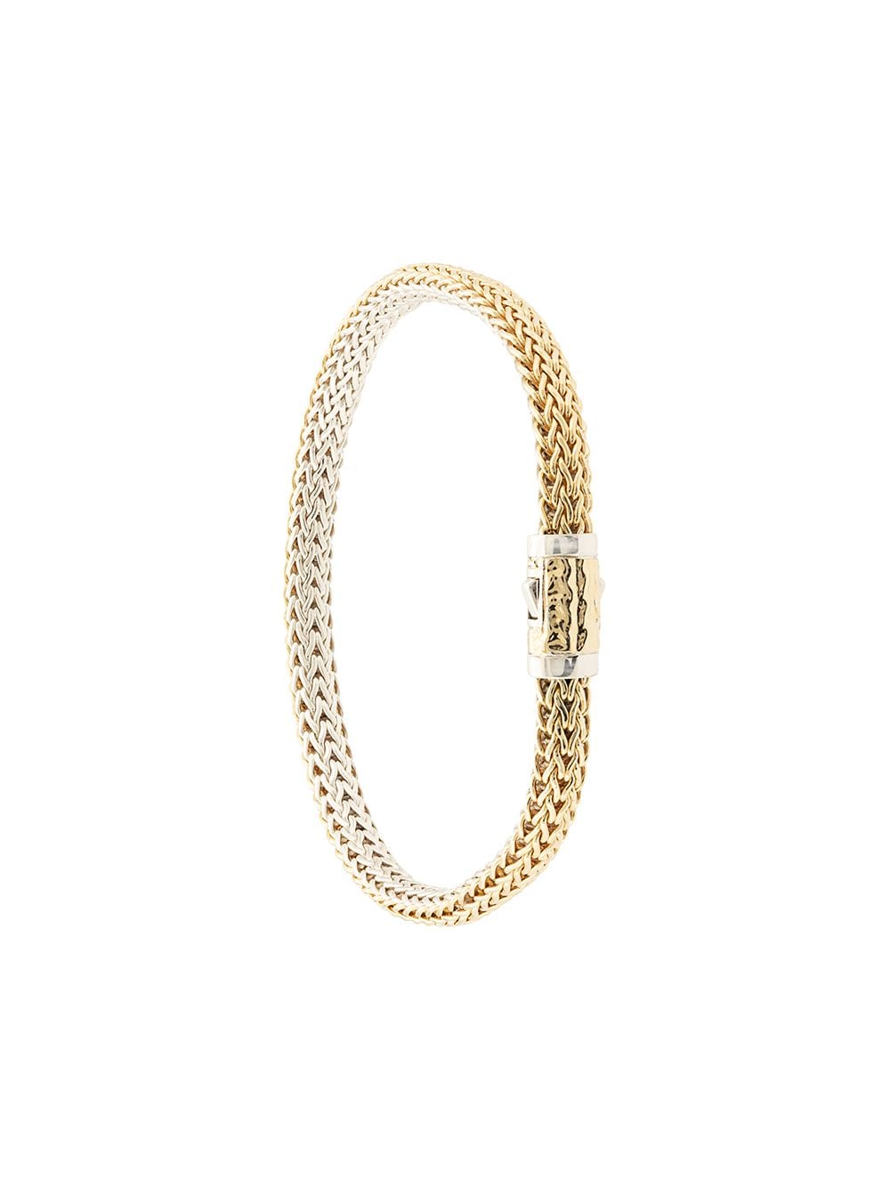 John Hardy 18kt yellow gold and sterling silver Classic Chain extra-small reversible bracelet von John Hardy