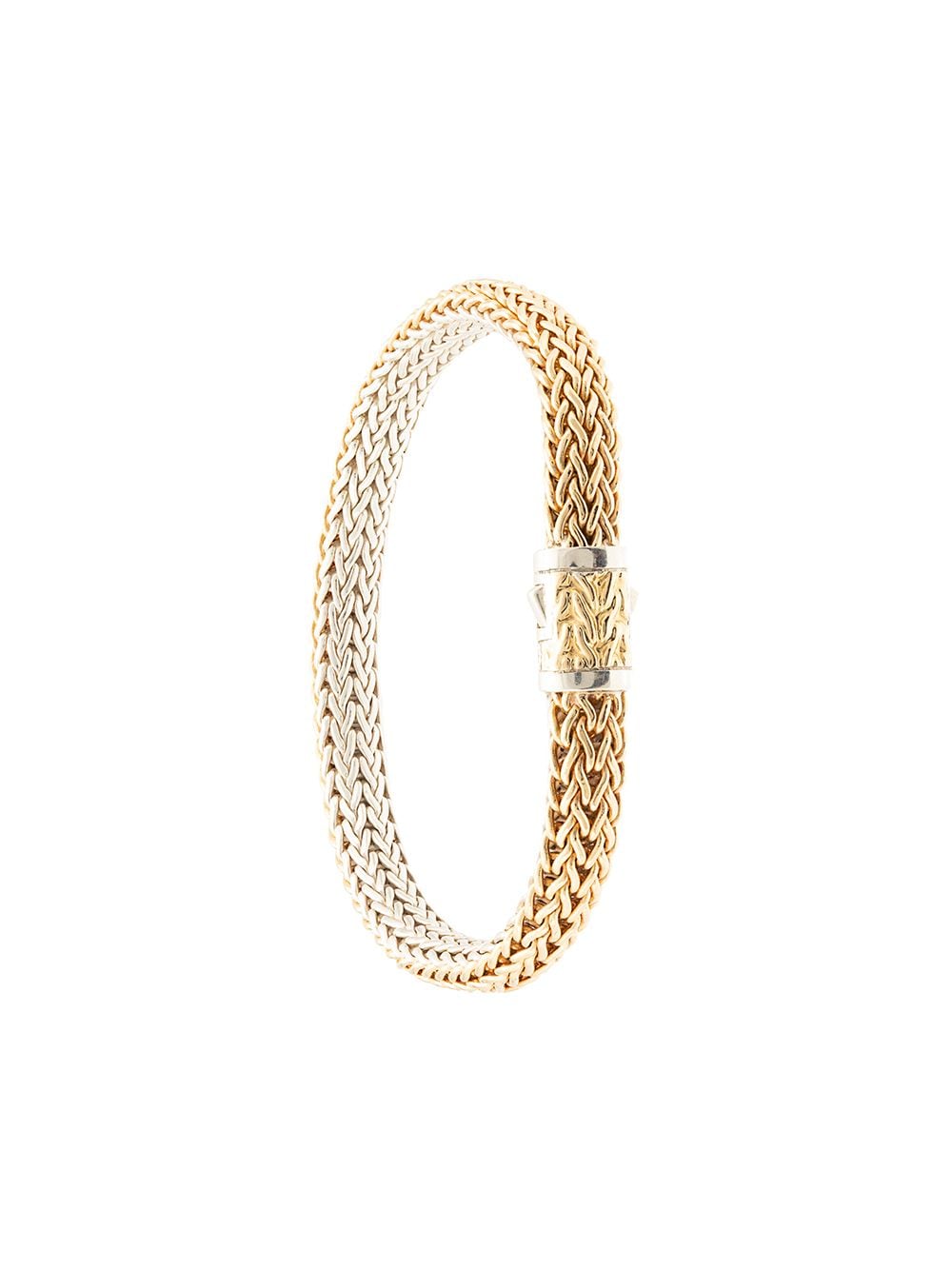 John Hardy 18kt yellow gold and sterling silver Classic Chain reversible bracelet von John Hardy