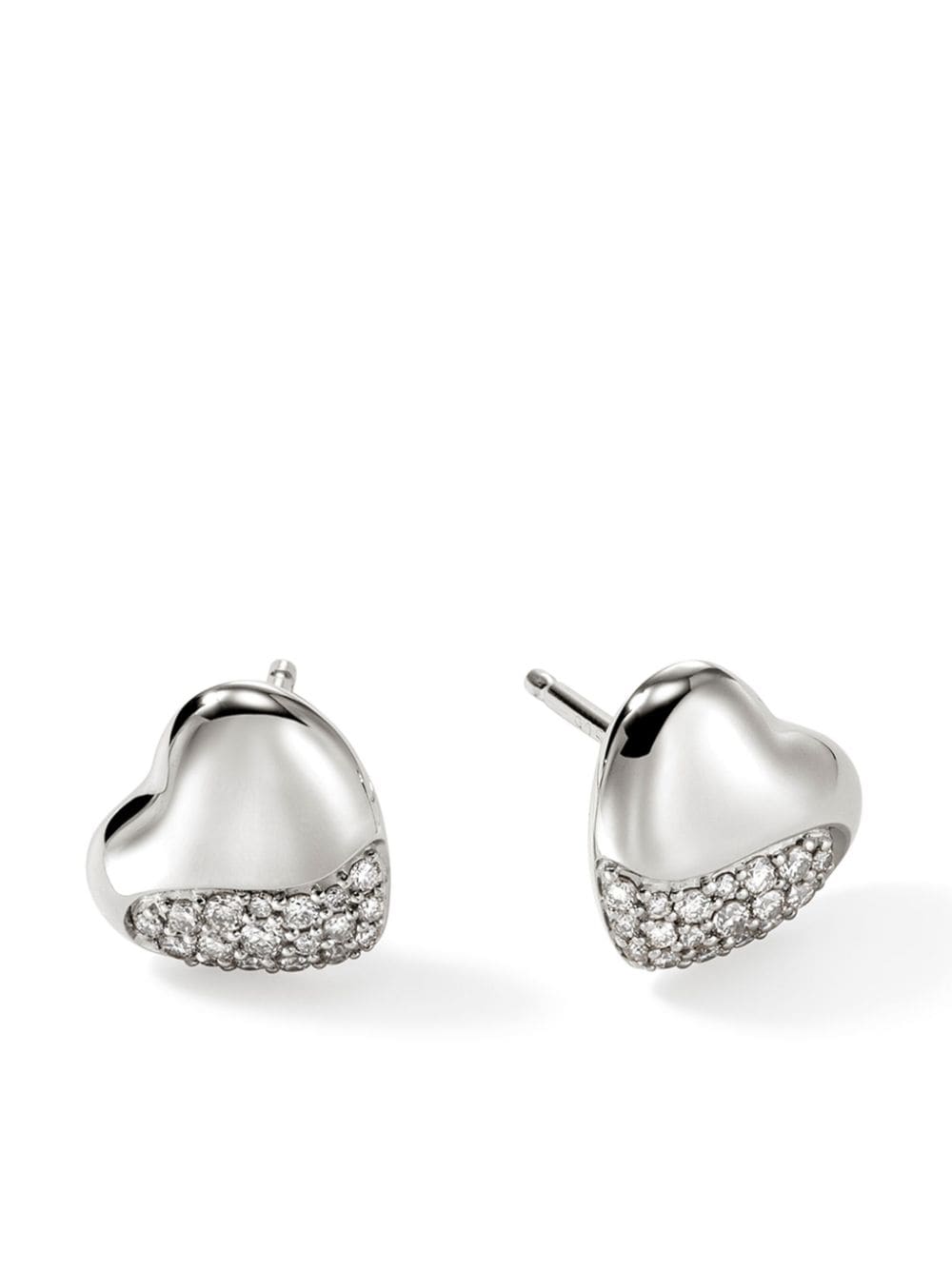 John Hardy sterling silver Pebble Heart diamond stud earrings von John Hardy