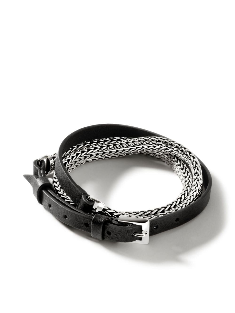 John Hardy sterling silver Icon Wrap leather bracelet von John Hardy