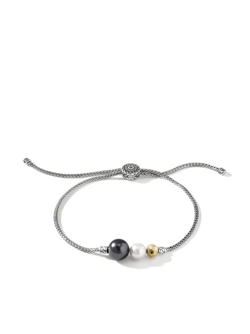 John Hardy sterling silver and 18kt yellow gold Classic Chain 1.8mm pull through pearl bracelet von John Hardy