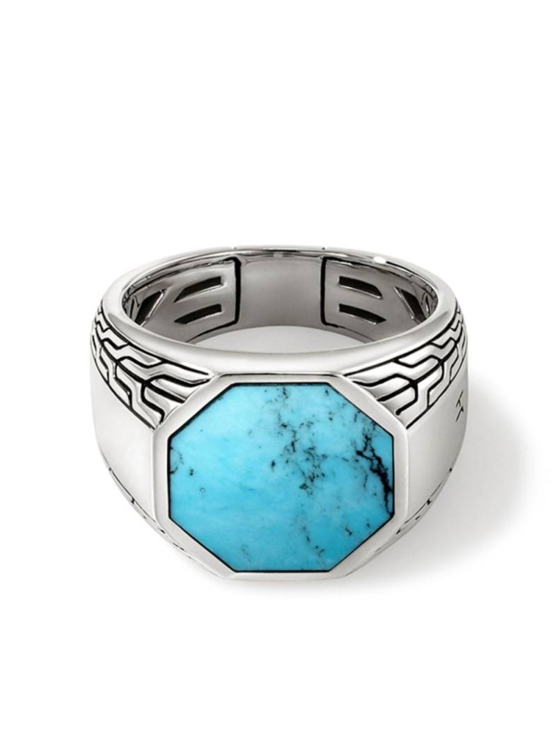 John Hardy sterling silver turquoise signet ring von John Hardy