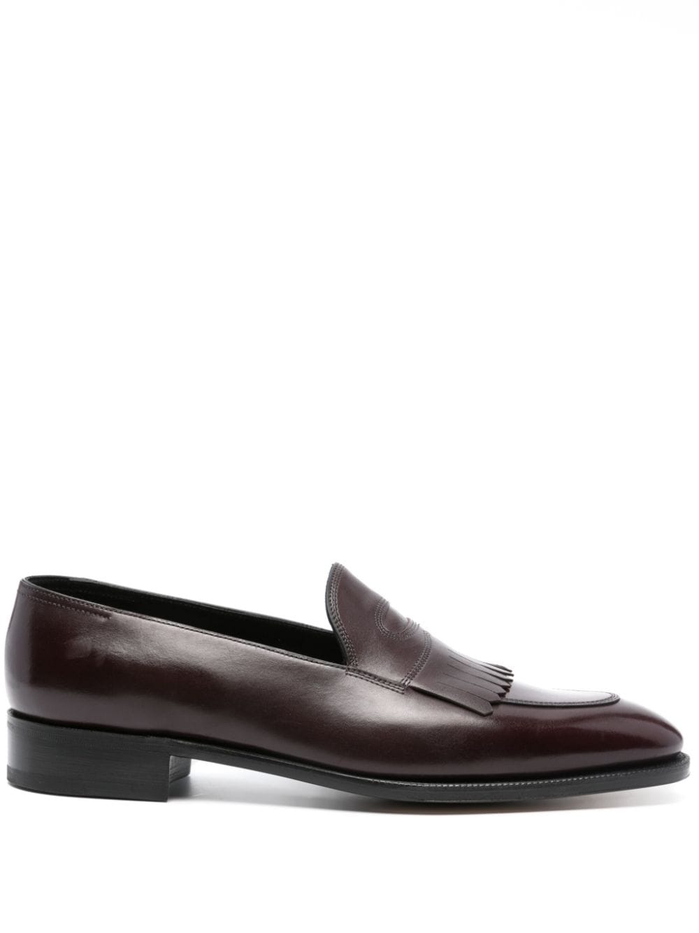 John Lobb almond-toe leather loafers - Red von John Lobb