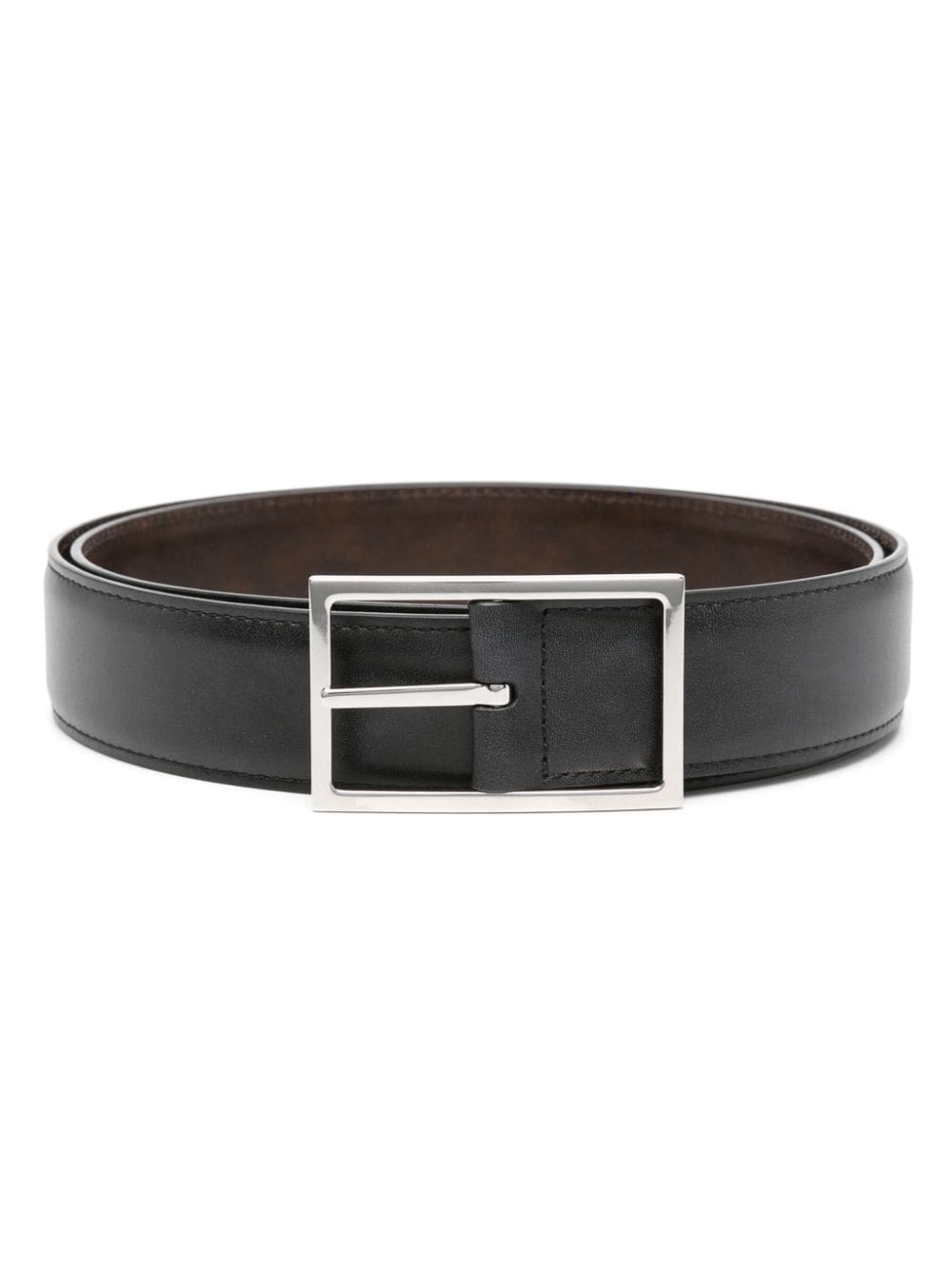 John Lobb engraved-buckle leather belt - Black von John Lobb