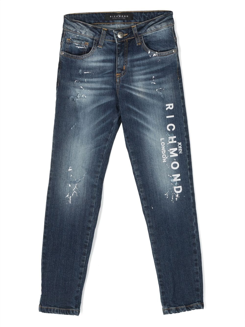 John Richmond Junior Amadir logo-print jeans - Blue von John Richmond Junior