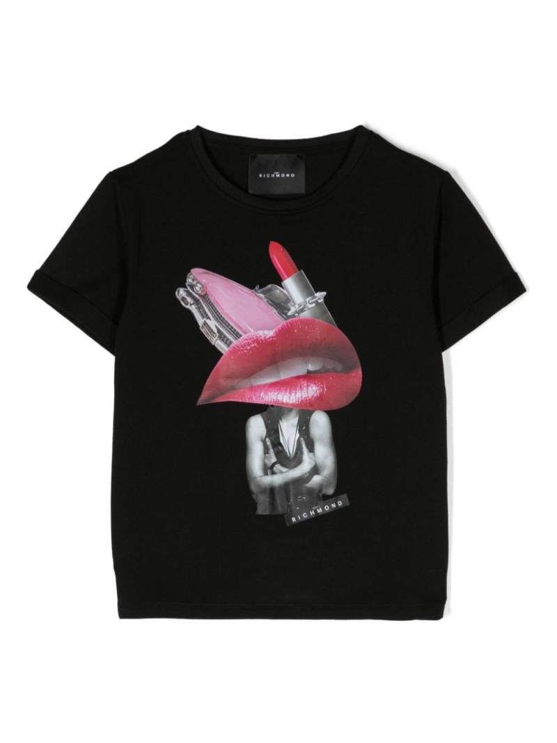 John Richmond Junior graphic-print crew-neck T-shirt - Black von John Richmond Junior