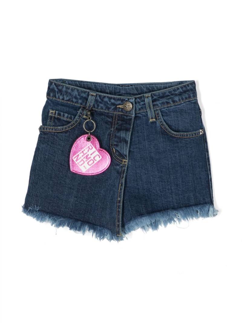 John Richmond Junior logo-charm denim shorts - Blue von John Richmond Junior