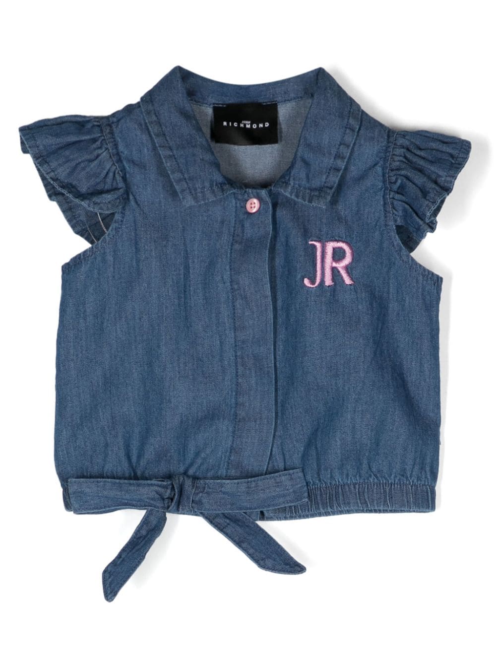 John Richmond Junior logo-embroidered chambray shirt - Blue von John Richmond Junior