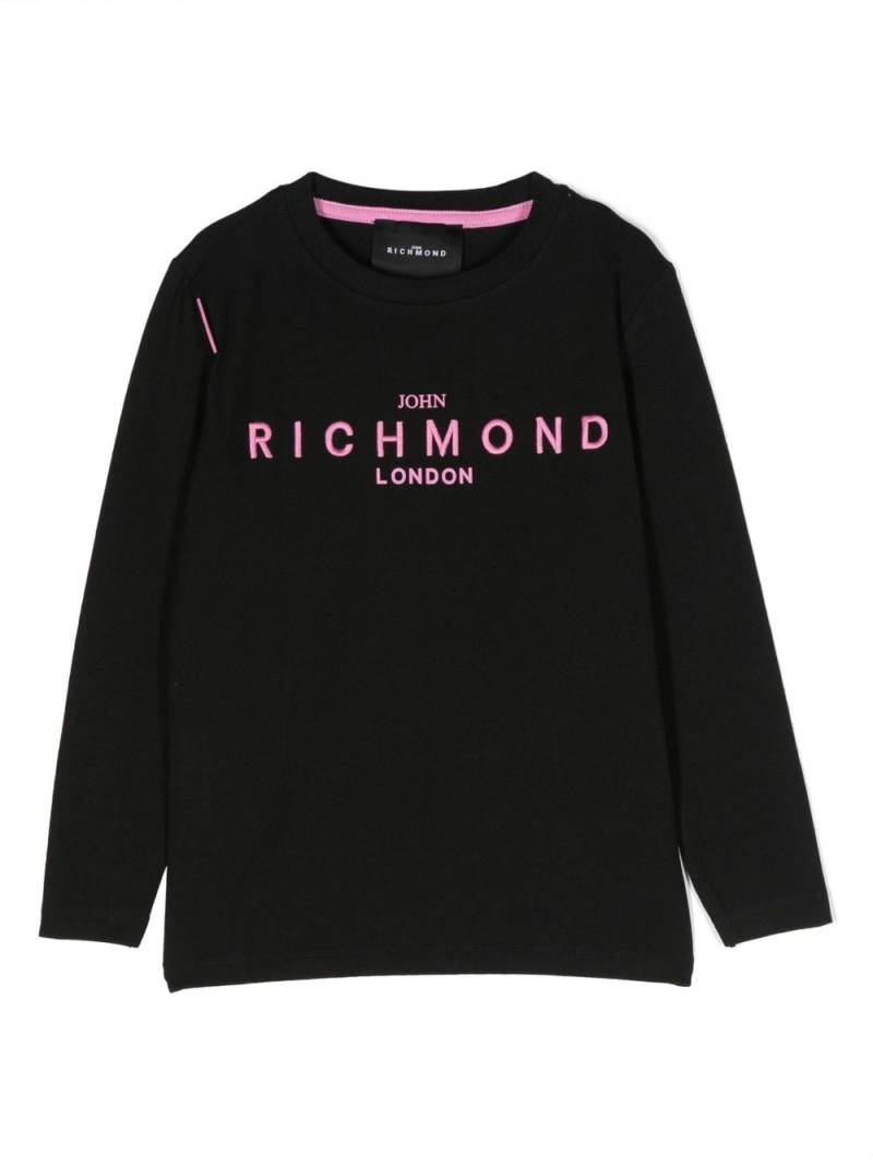 John Richmond Junior logo embroidered jersey sweatshirt - Black von John Richmond Junior