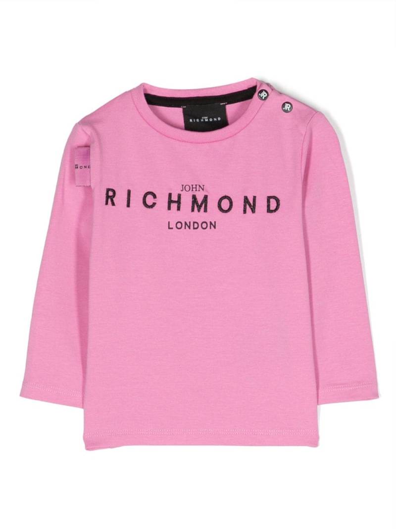 John Richmond Junior logo-embroidered long-sleeve T-shirt - Pink von John Richmond Junior