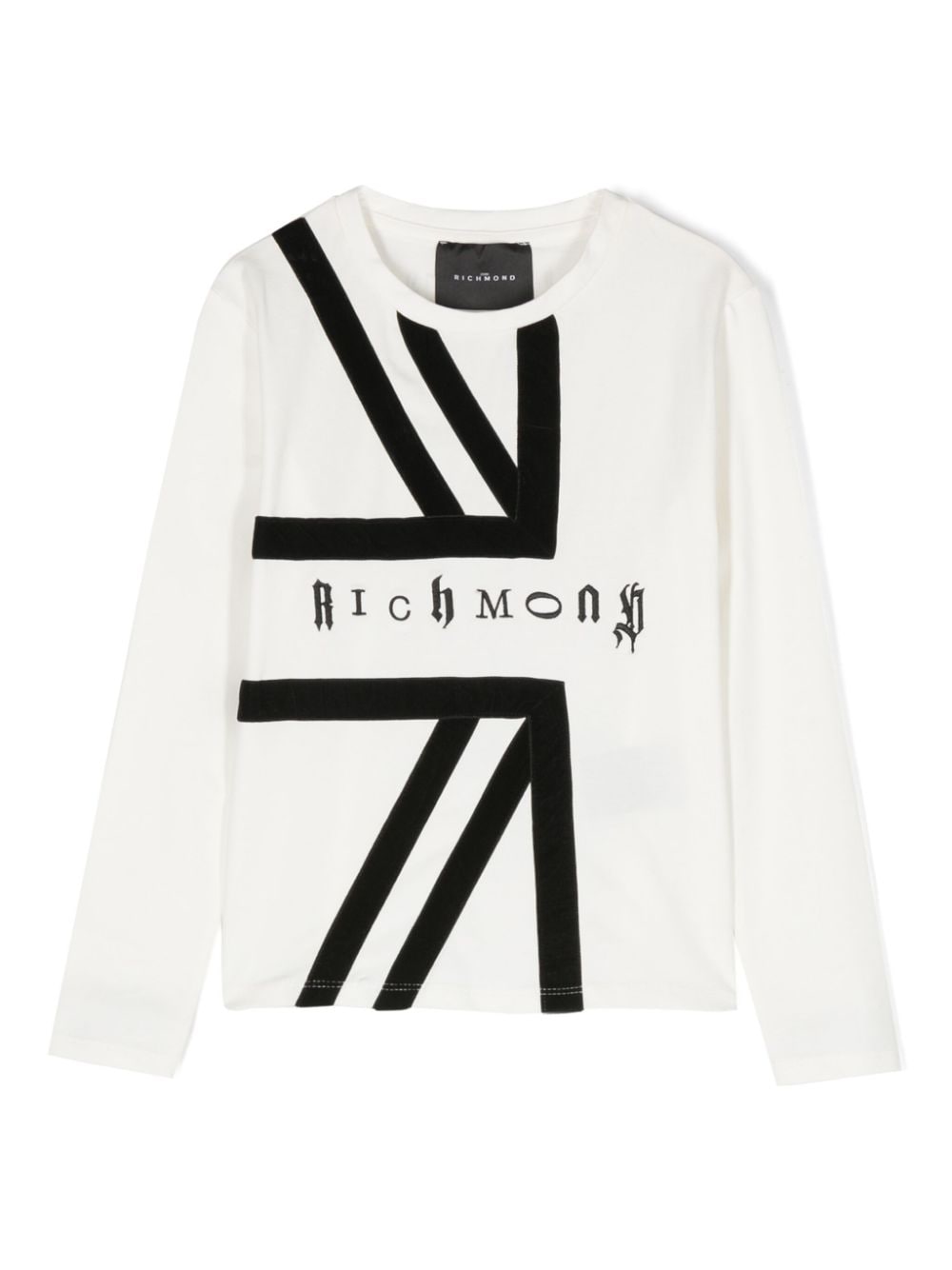 John Richmond Junior logo-embroidered long-sleeve T-shirt - White von John Richmond Junior